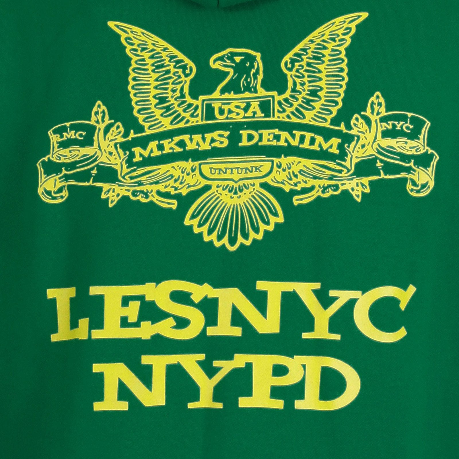 RMC MKWS KELLY GREEN NYPD ZIP UP HOODY REDM2334