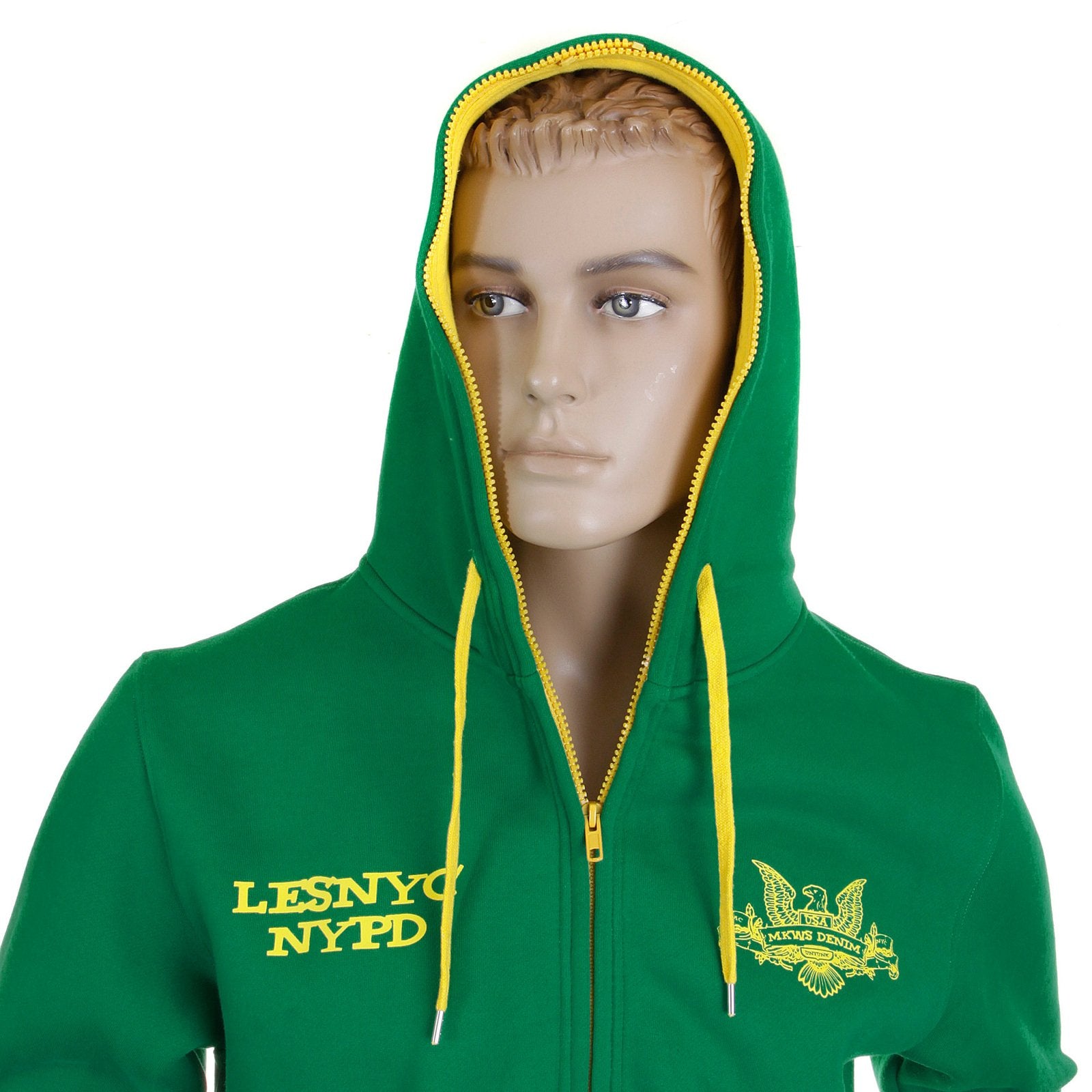RMC MKWS KELLY GREEN NYPD ZIP UP HOODY REDM2334