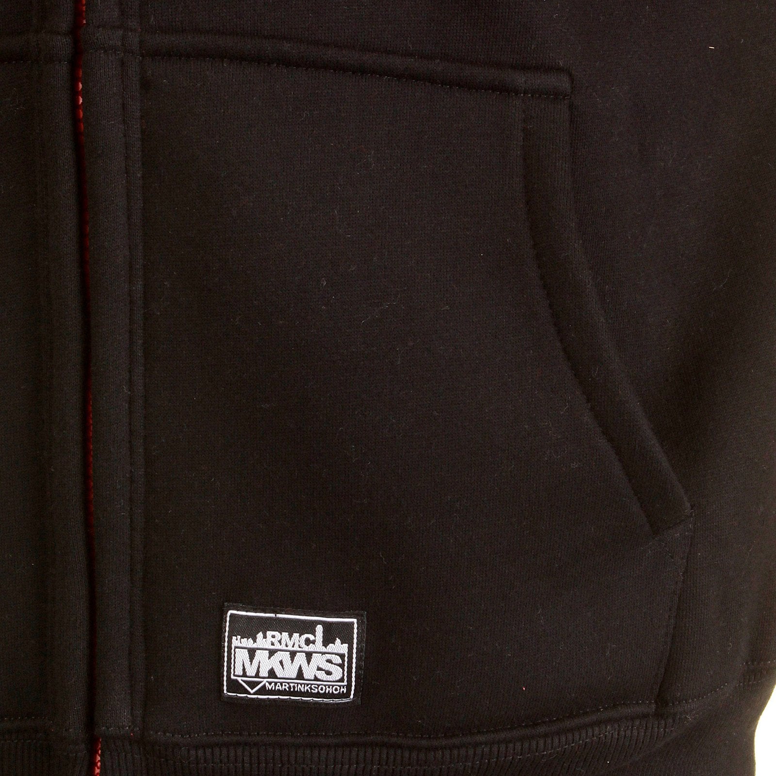 RMC MKWS MENS REGULAR FIT HOODED BLACK NYPD USA EAGLE PRINTED ZIP UP SWEATSHIRT REDM2333