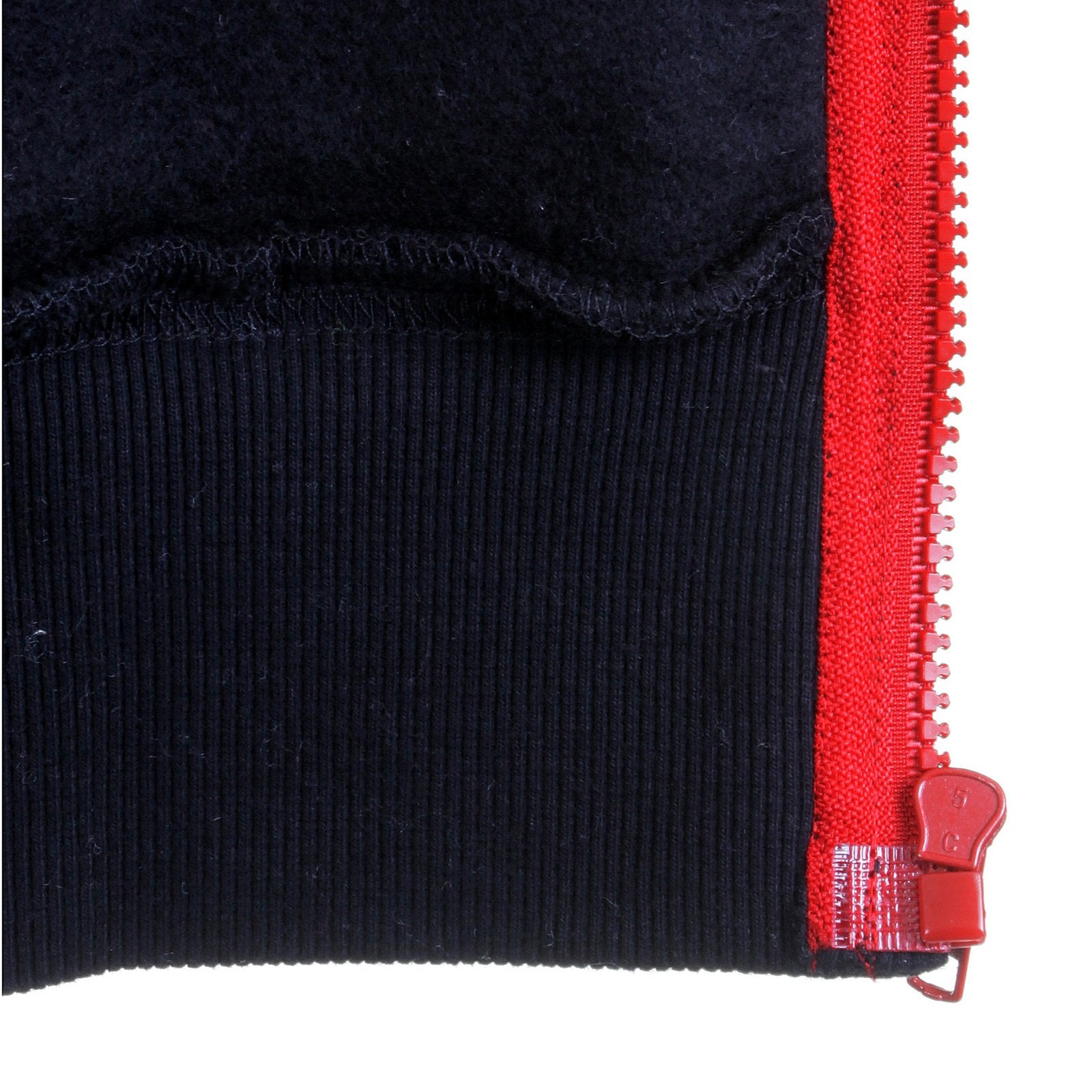 RMC MKWS REGULAR FIT HOODED ZIPPED BLACK SWEATSHIRT WITH EMPIRE MONKEY FLOCK PRINT REDM2329