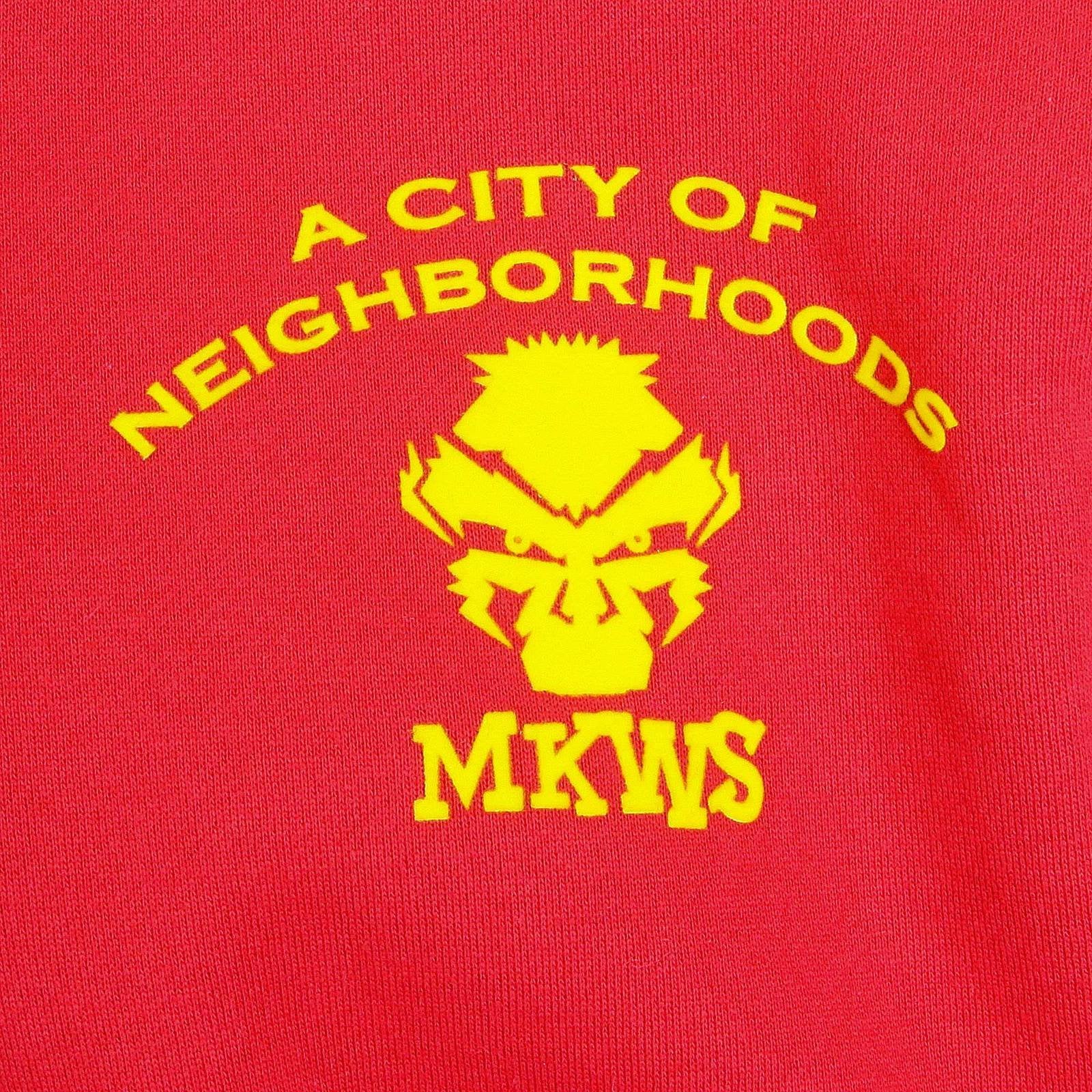 RMC MARTIN KSOHOH MKWS REGULAR FIT HOODED ZIPPED RED SWEATSHIRT WITH EMPIRE MONKEY FLOCK PRINT REDM2332