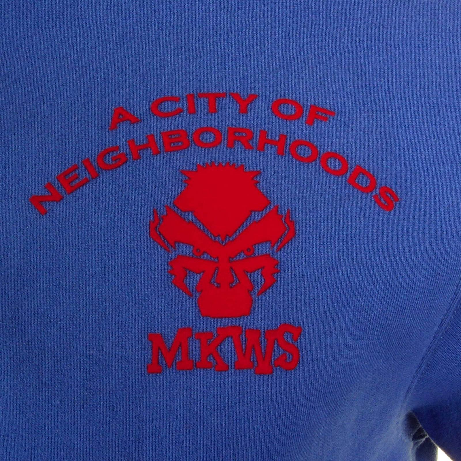 RMC MARTIN KSOHOH MKWS REGULAR FIT HOODED ZIPPED BLUE SWEATSHIRT WITH EMPIRE MONKEY FLOCK PRINT REDM2328