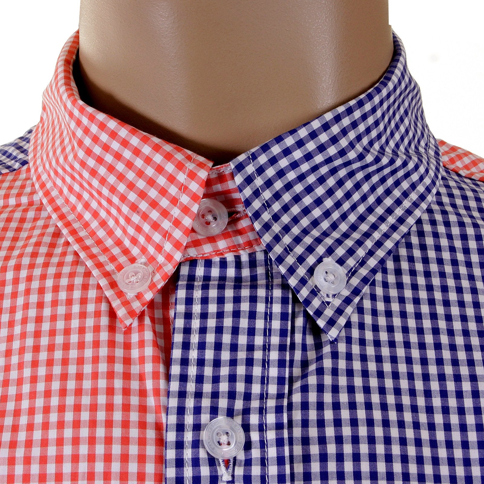 RMC MKWS LONG SLEEVED SOFT BUTTON DOWN COLLAR REGULAR FIT RED AND NAVY PATCH SHIRT FOR MEN REDM2111