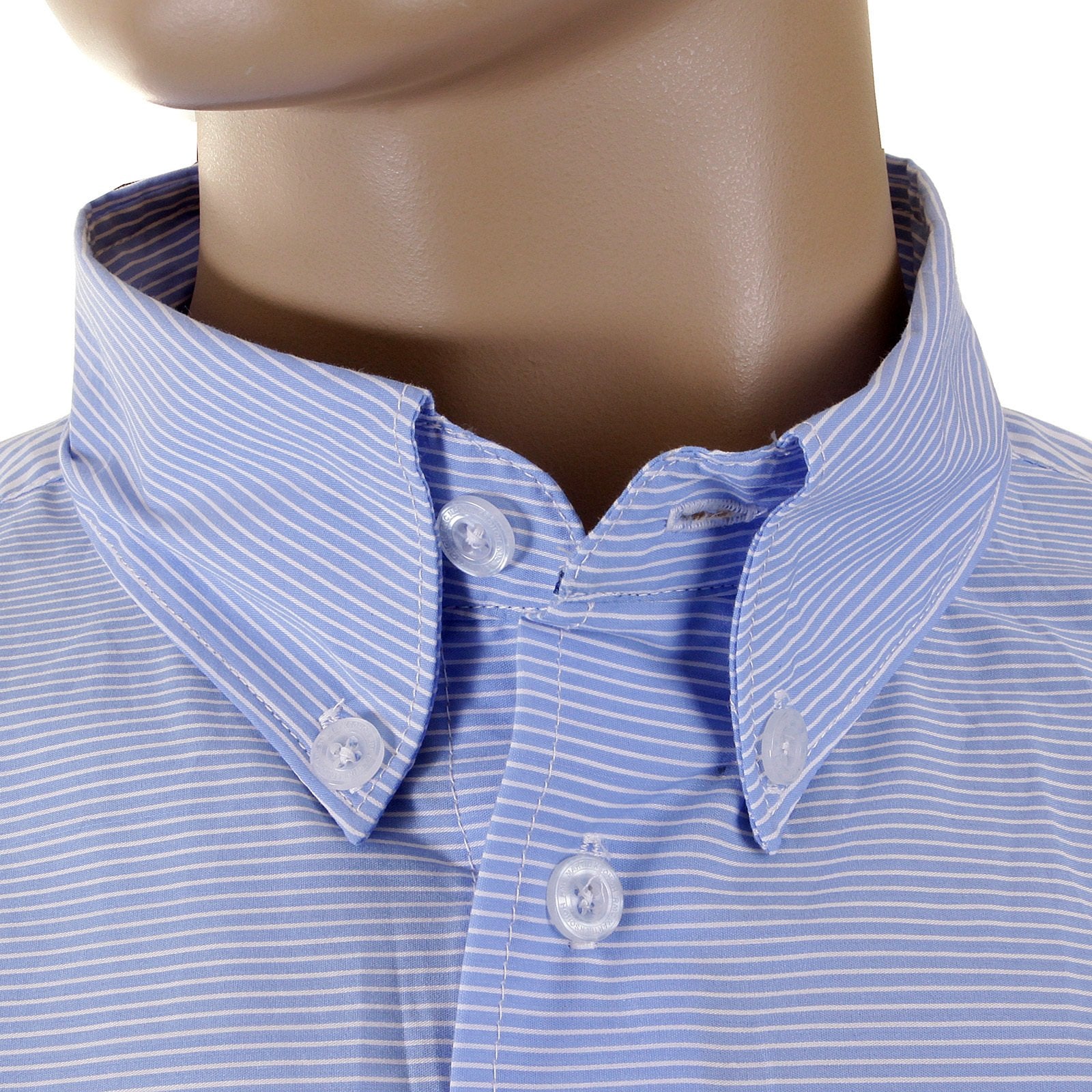 RMC MARTIN KSOHOH MKWS BLUE STRIPED PATCH SLEEVE REGULAR FIT BUTTON DOWN COLLAR SHIRT FOR MEN REDM2110