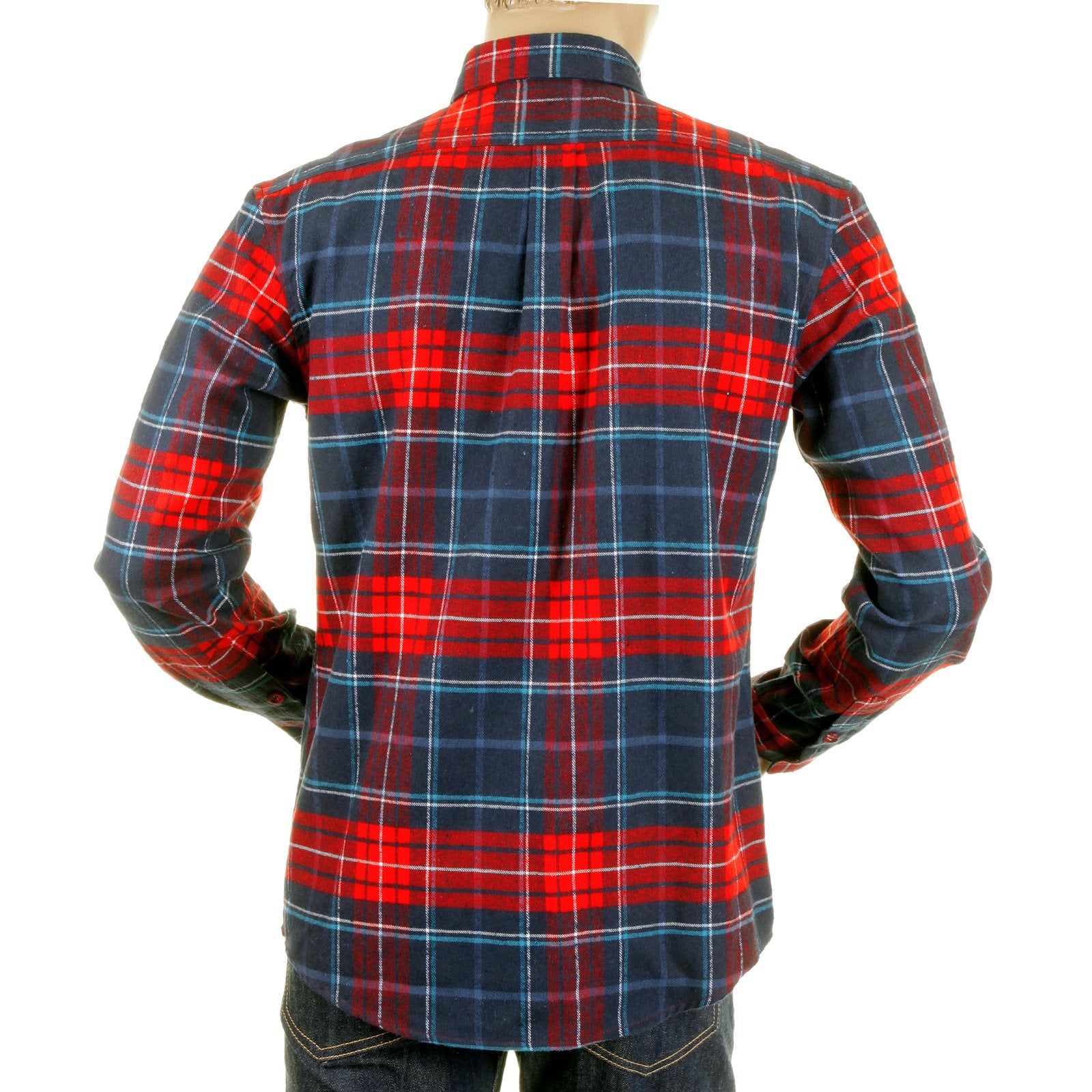 RMC MARTIN KSOHOH MKWS REGULAR FIT LONG SLEEVE BUTTON DOWN COLLAR RED CHECKED SHIRT FOR MEN REDM2296