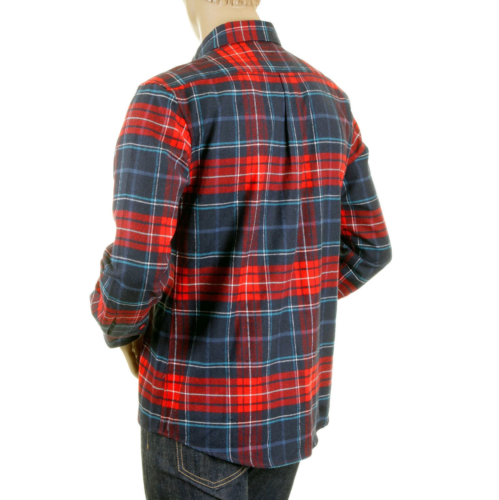 RMC MARTIN KSOHOH MKWS REGULAR FIT LONG SLEEVE BUTTON DOWN COLLAR RED CHECKED SHIRT FOR MEN REDM2296