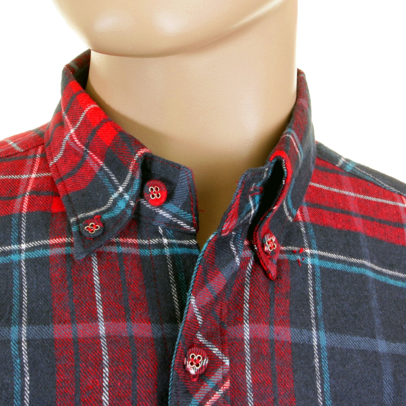 RMC MARTIN KSOHOH MKWS REGULAR FIT LONG SLEEVE BUTTON DOWN COLLAR RED CHECKED SHIRT FOR MEN REDM2296