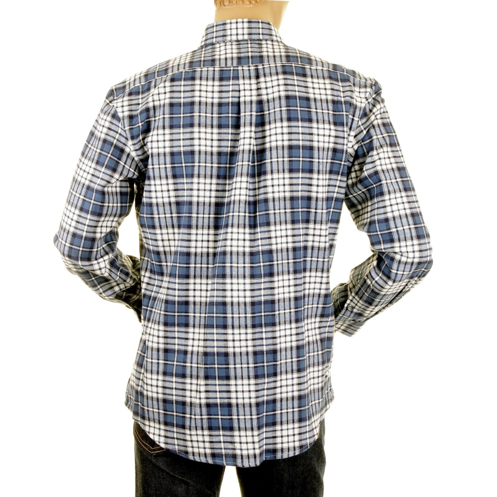 RMC MARTIN KSOHOH MKWS REGULAR FIT LONG SLEEVE BUTTON DOWN COLLAR BLUE CHECKED SHIRT FOR MEN REDM2297