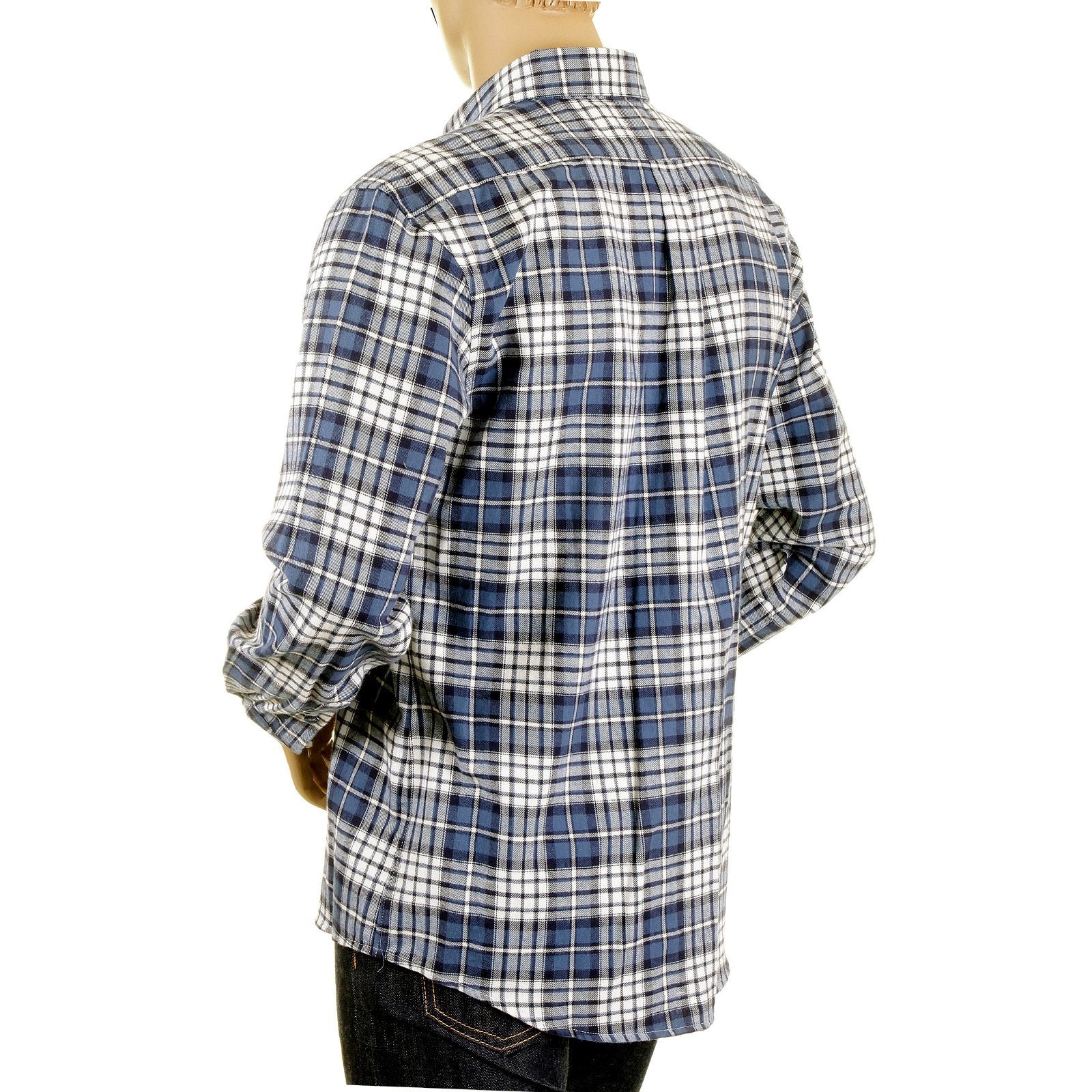RMC MARTIN KSOHOH MKWS REGULAR FIT LONG SLEEVE BUTTON DOWN COLLAR BLUE CHECKED SHIRT FOR MEN REDM2297