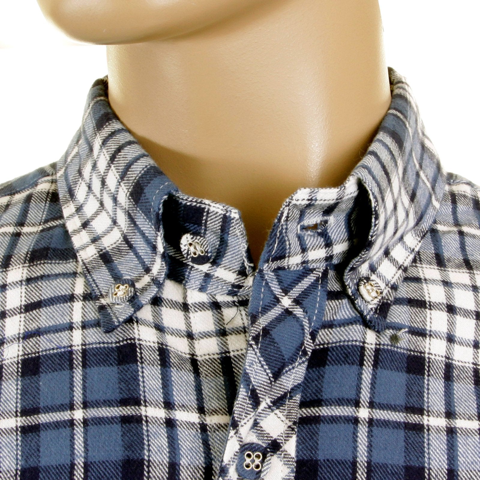 RMC MARTIN KSOHOH MKWS REGULAR FIT LONG SLEEVE BUTTON DOWN COLLAR BLUE CHECKED SHIRT FOR MEN REDM2297