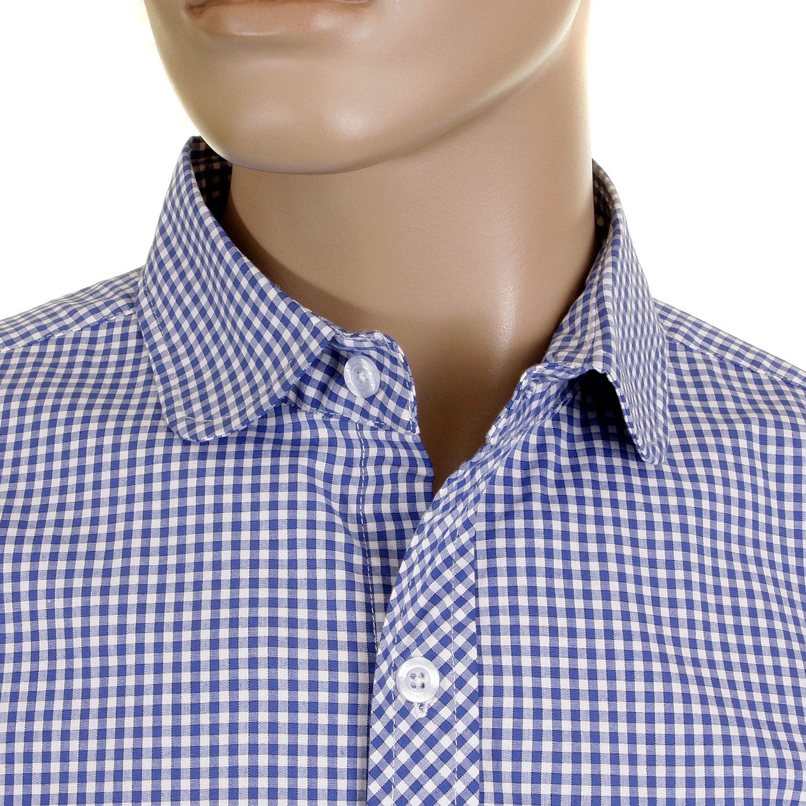 RMC MARTIN KSOHOH MKWS REGULAR FIT LONG SLEEVE SOFT PENNY COLLAR BLUE CHECKED SHIRT FOR MEN REDM2310
