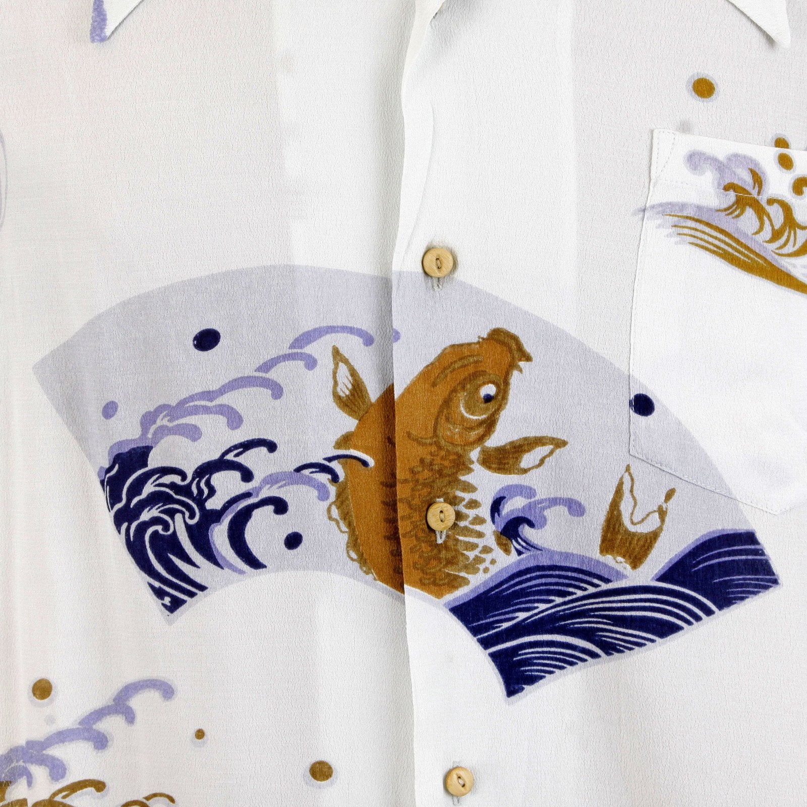 RMC JEANS MENS REGULAR FIT SHORT SLEEVE SHIRT WITH PALE BLUE CARP IN LAKE PRINT REDM0913