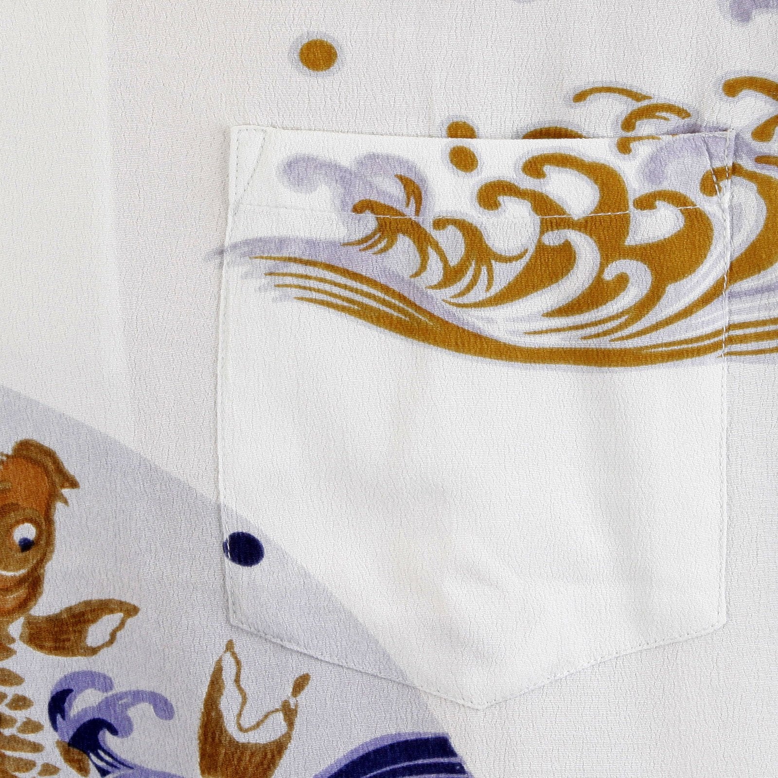 RMC JEANS MENS REGULAR FIT SHORT SLEEVE SHIRT WITH PALE BLUE CARP IN LAKE PRINT REDM0913