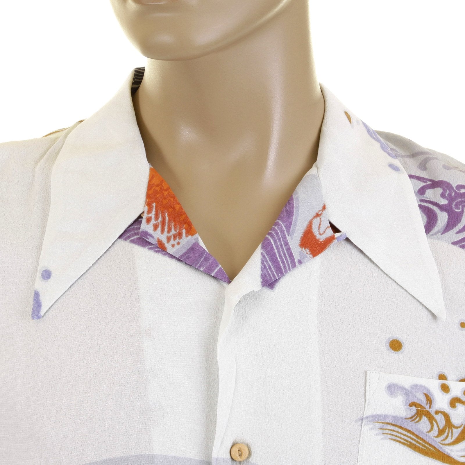 RMC JEANS MENS REGULAR FIT SHORT SLEEVE SHIRT WITH PALE BLUE CARP IN LAKE PRINT REDM0913