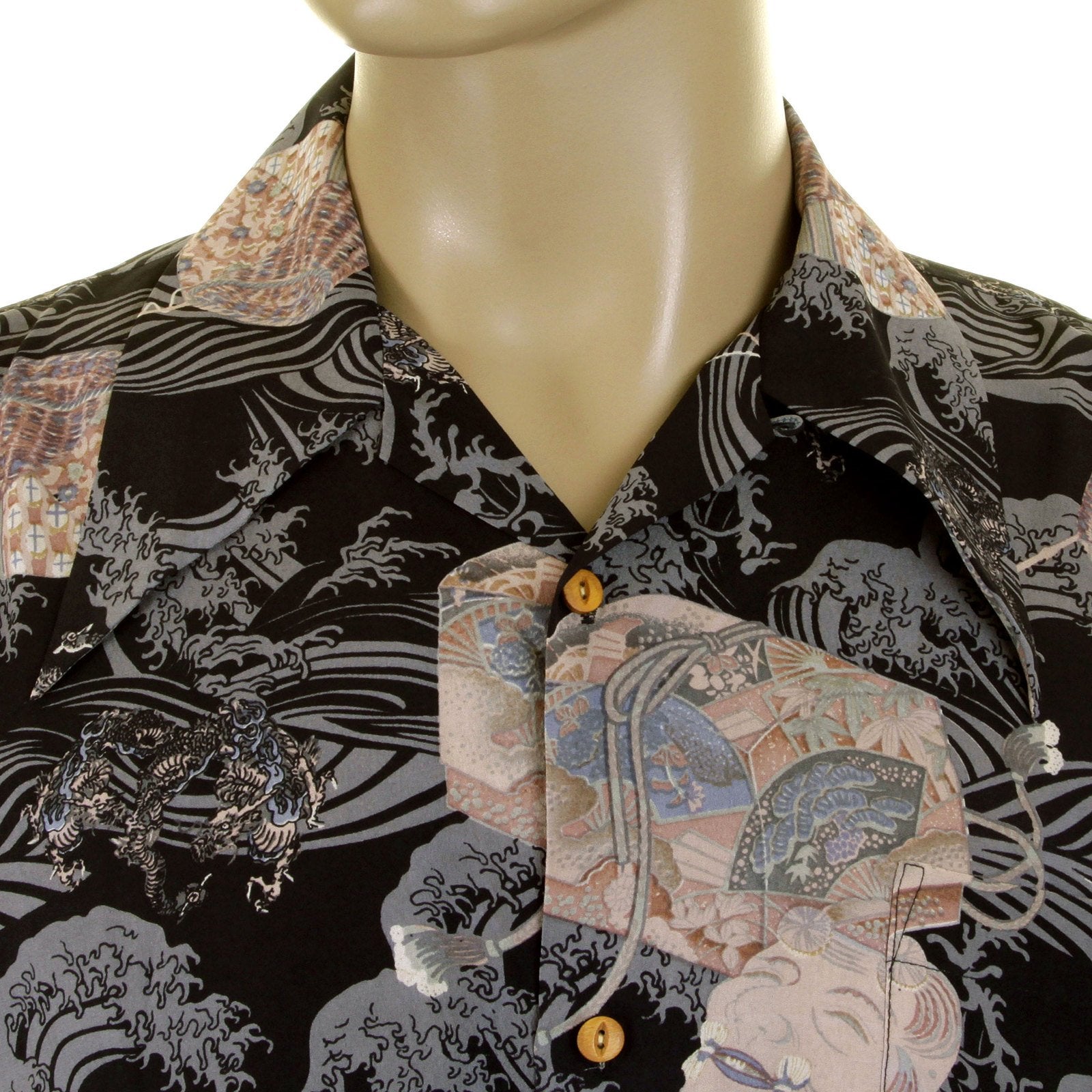 RMC MARTIN KSOHOH REGULAR FIT NAVY HAWAIIAN SHORT SLEEVED PRINTED SHIRT REDM0907