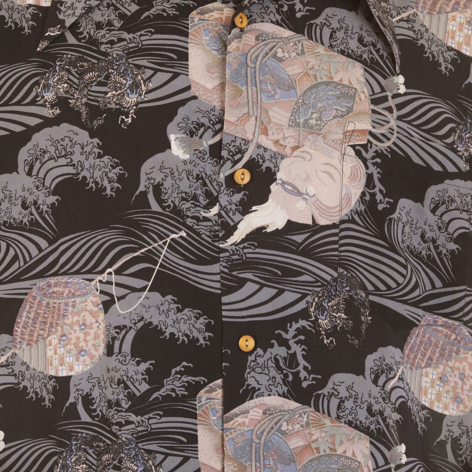 RMC MARTIN KSOHOH REGULAR FIT NAVY HAWAIIAN SHORT SLEEVED PRINTED SHIRT REDM0907