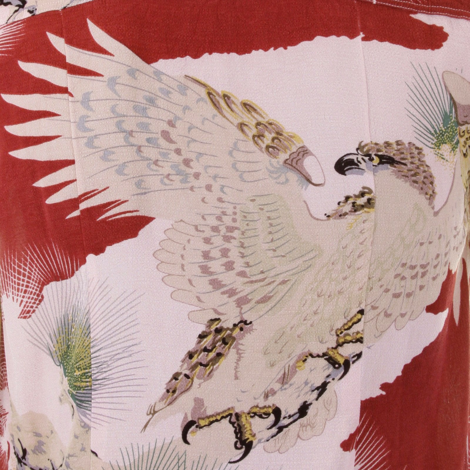 RMC JEANS REGULAR FIT SHORT SLEEVE JAPANESE EAGLE IN LEAF PRINTED SHIRT FOR MEN REDM0916
