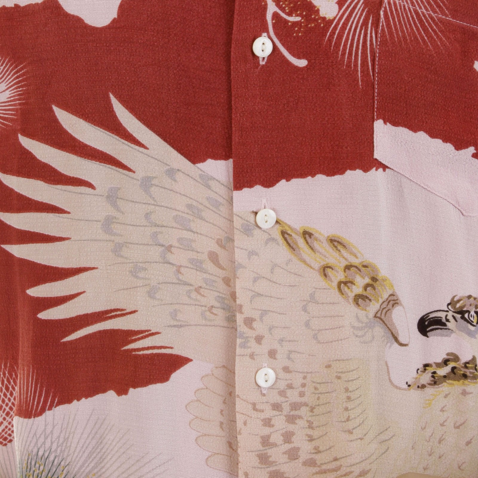 RMC JEANS REGULAR FIT SHORT SLEEVE JAPANESE EAGLE IN LEAF PRINTED SHIRT FOR MEN REDM0916