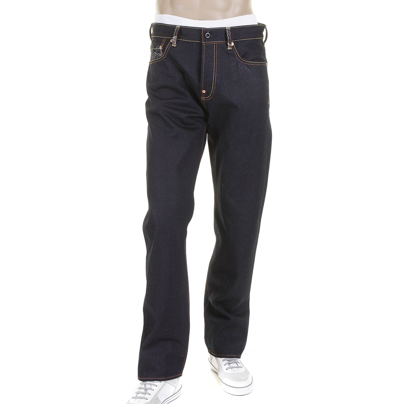 RMC JEANS POKER SUPER EXCLUSIVE MODEL 1001 SLIM CUT DARK INDIGO RAW DENIM JEANS FOR MEN REDM2268