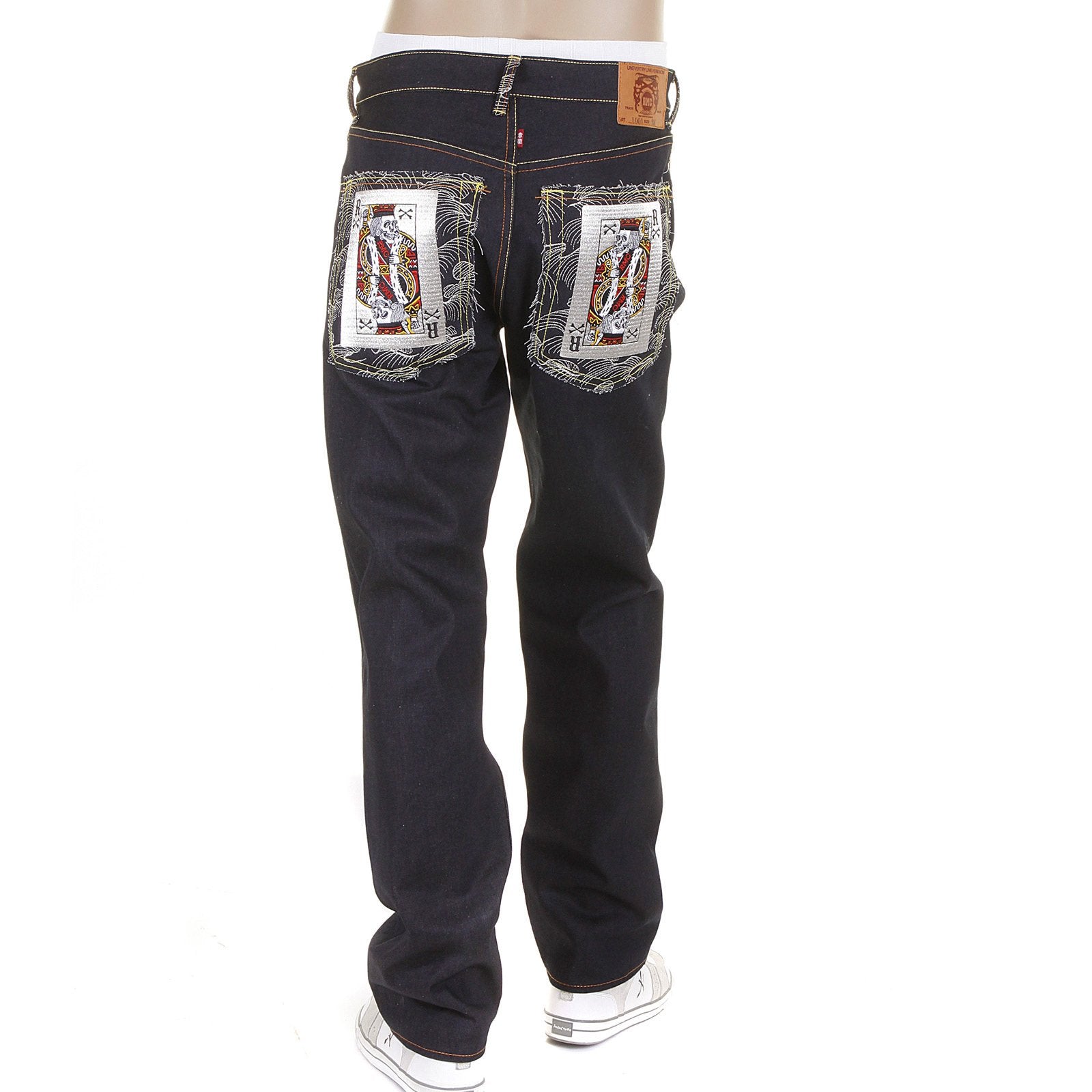RMC JEANS POKER SUPER EXCLUSIVE MODEL 1001 SLIM CUT DARK INDIGO RAW DENIM JEANS FOR MEN REDM2268