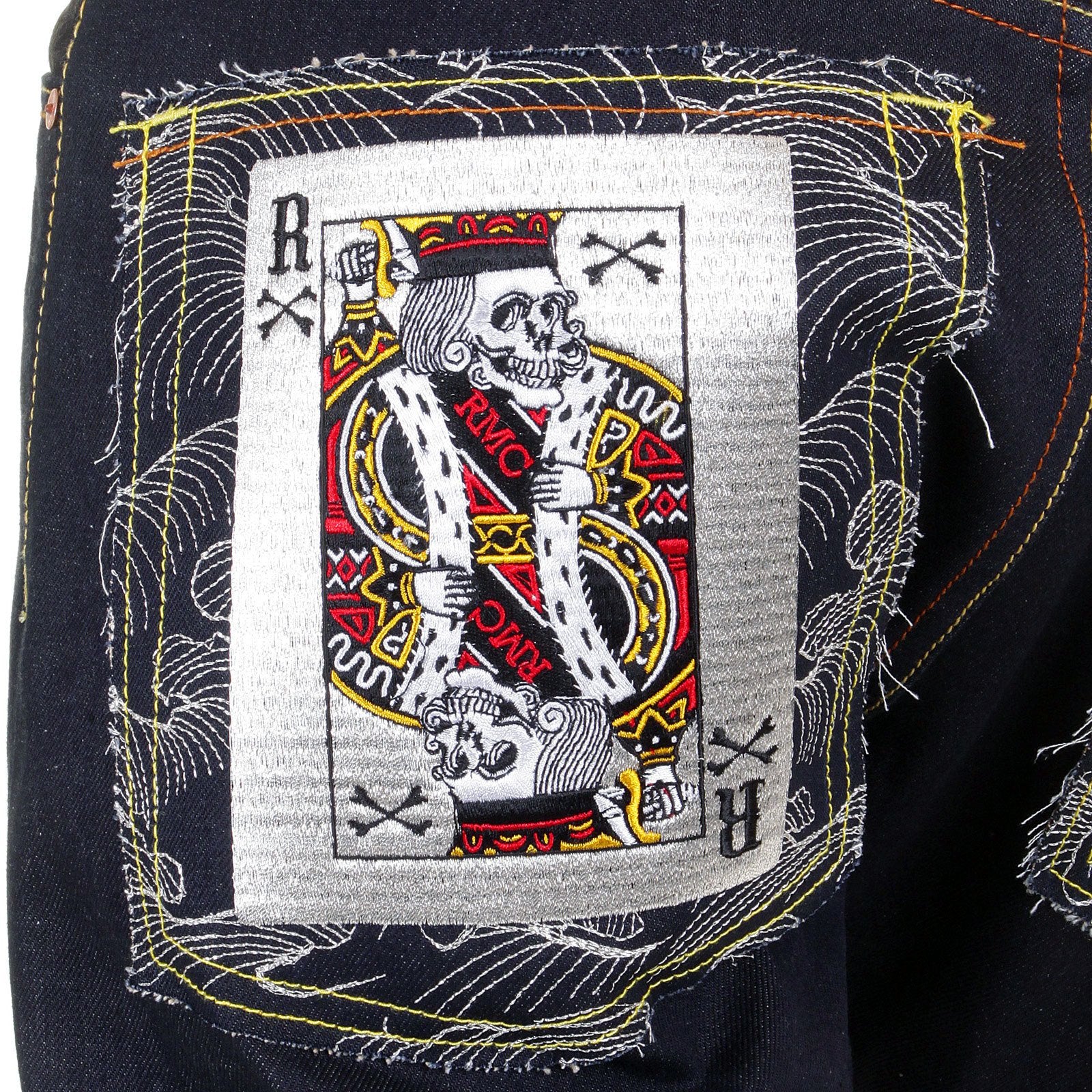 RMC JEANS POKER SUPER EXCLUSIVE MODEL 1001 SLIM CUT DARK INDIGO RAW DENIM JEANS FOR MEN REDM2268