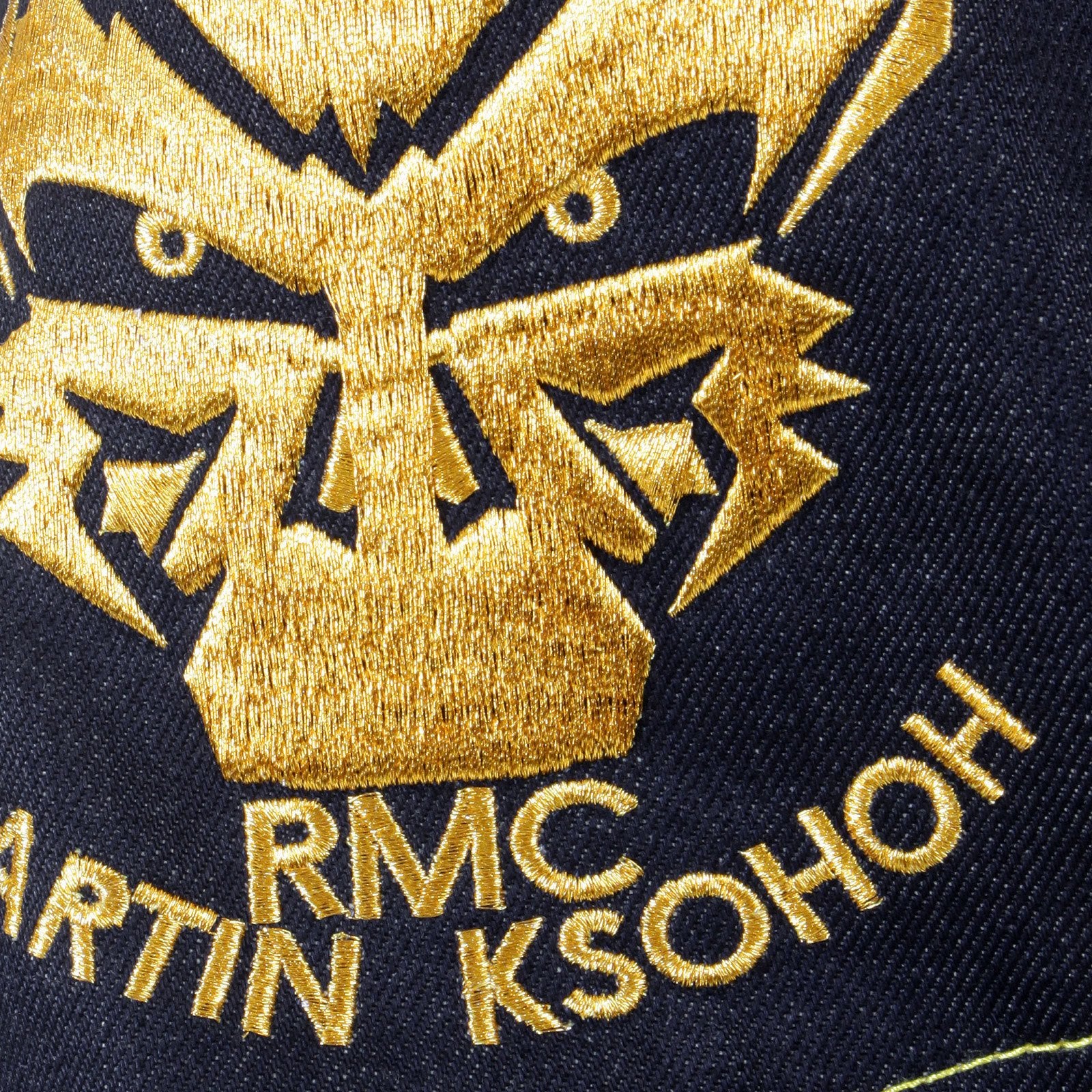 RMC JEANS EMPIRE CYBER MONKEY SLIMMER CUT GOLD EMBROIDERED MODEL 1001 DENIM JEANS REDM1148