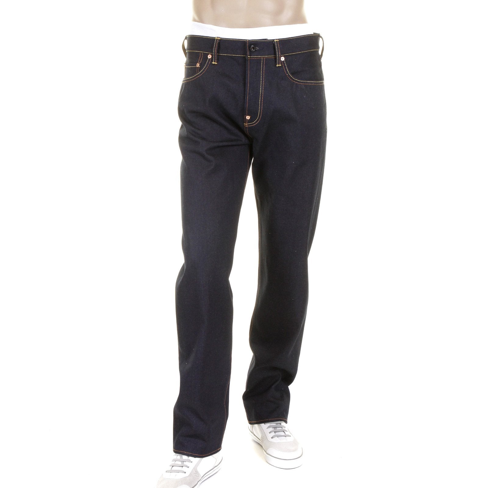 RMC MARTIN KSOHOH DARK INDIGO COTTON MKWS SLIMMER CUT 1001 MODEL RAW DENIM JEANS FOR MEN REDM1155