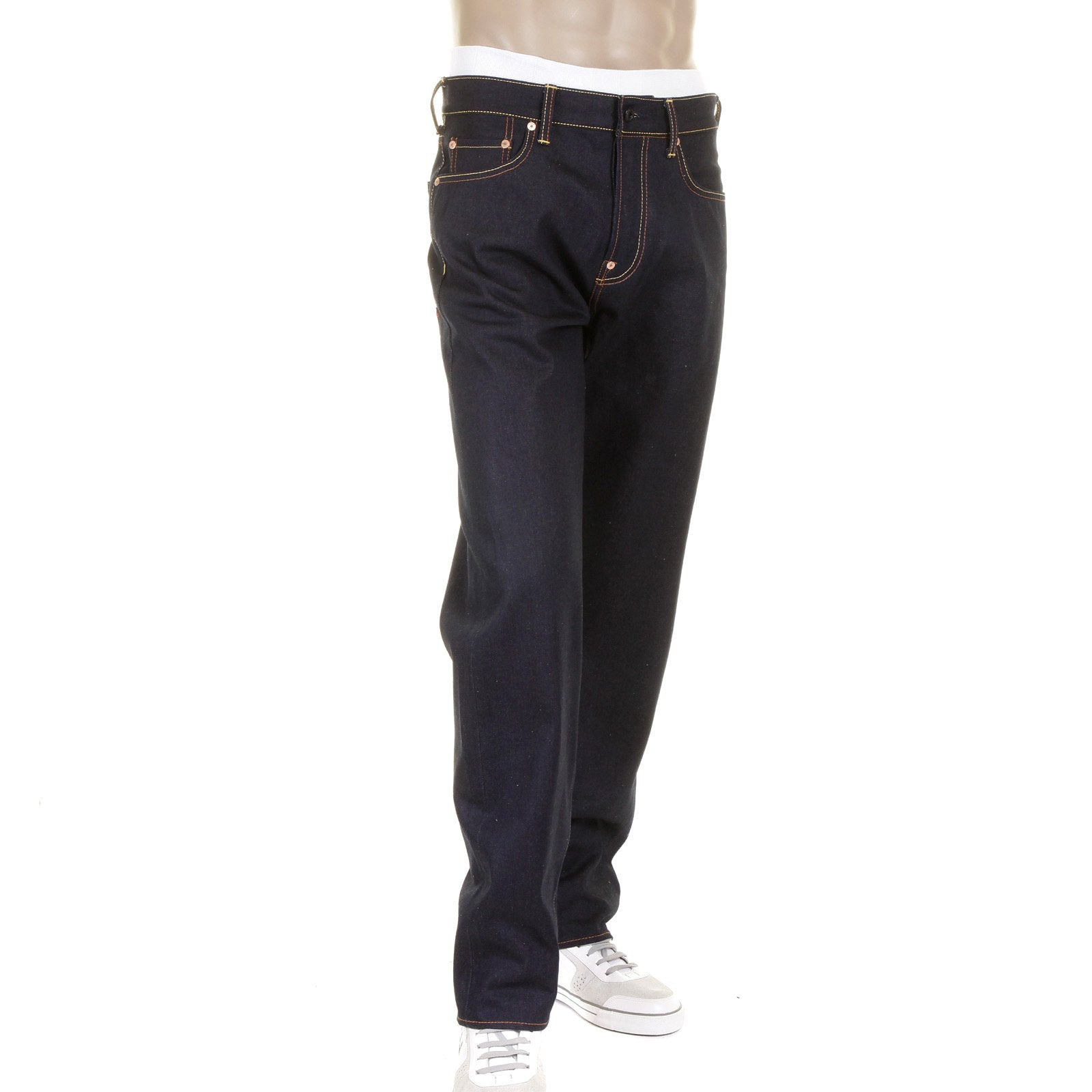 RMC MARTIN KSOHOH DARK INDIGO COTTON MKWS SLIMMER CUT 1001 MODEL RAW DENIM JEANS FOR MEN REDM1155