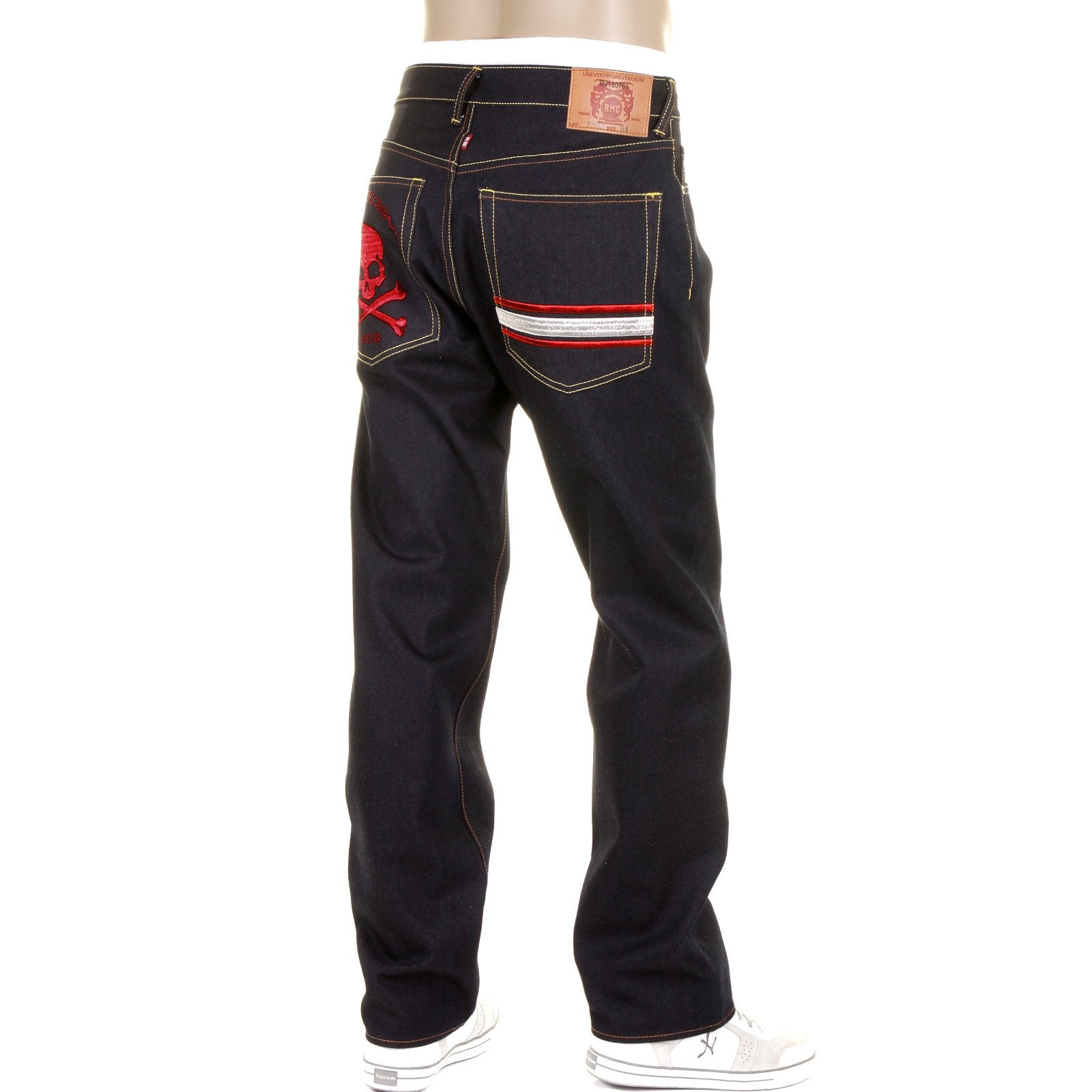 RMC MARTIN KSOHOH DARK INDIGO COTTON MKWS SLIMMER CUT 1001 MODEL RAW DENIM JEANS FOR MEN REDM1155