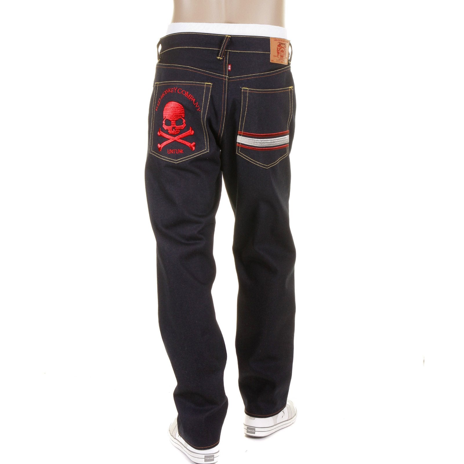 RMC MARTIN KSOHOH DARK INDIGO COTTON MKWS SLIMMER CUT 1001 MODEL RAW DENIM JEANS FOR MEN REDM1155