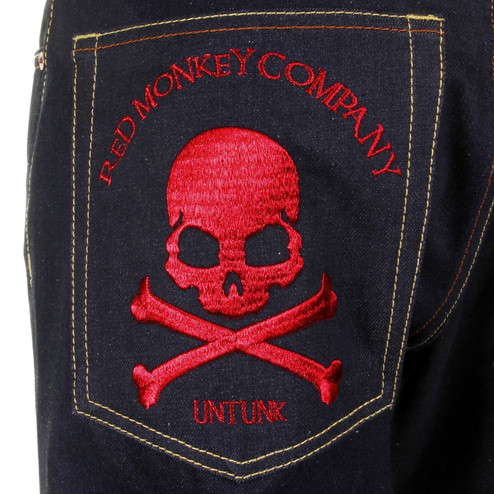 RMC MARTIN KSOHOH DARK INDIGO COTTON MKWS SLIMMER CUT 1001 MODEL RAW DENIM JEANS FOR MEN REDM1155