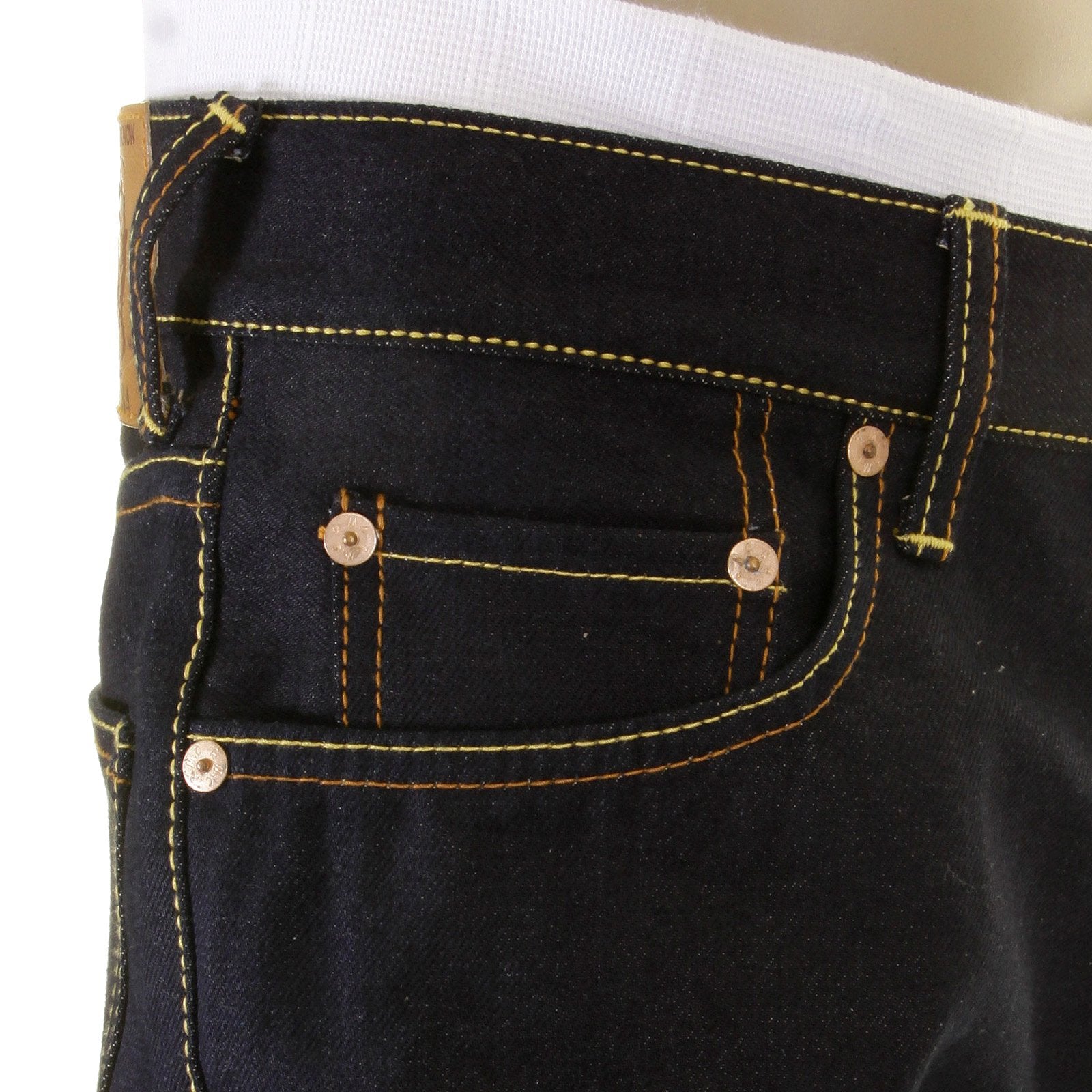 RMC MARTIN KSOHOH DARK INDIGO COTTON MKWS SLIMMER CUT 1001 MODEL RAW DENIM JEANS FOR MEN REDM1155