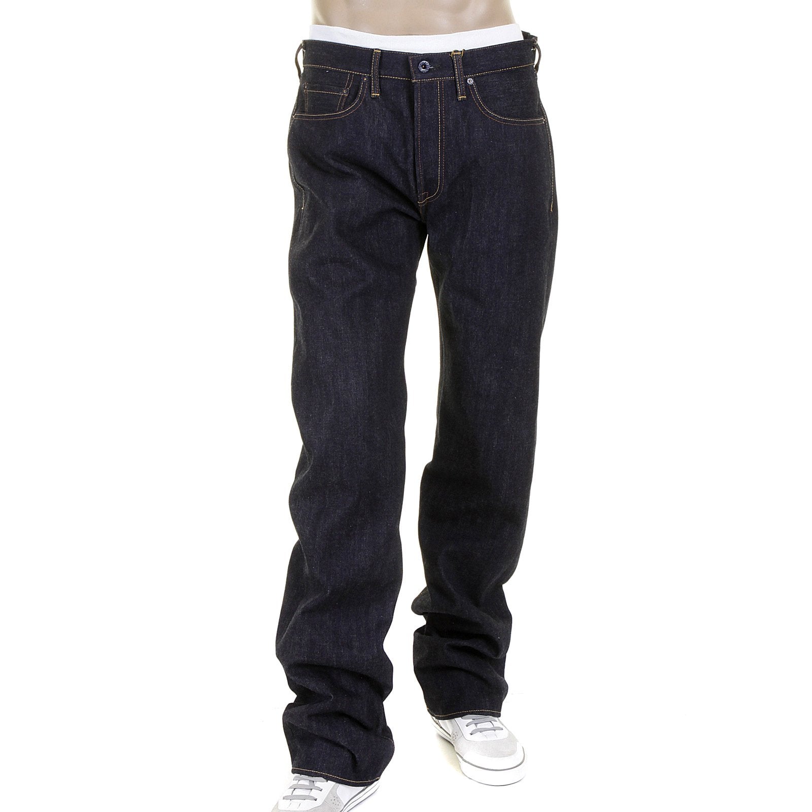 RMC SUPER EXCLUSIVE 1001 SLIM HANDMADE 15.5OZ DARK INDIGO RED LINE SELVEDGE RAW DENIM JEANS REDM2020