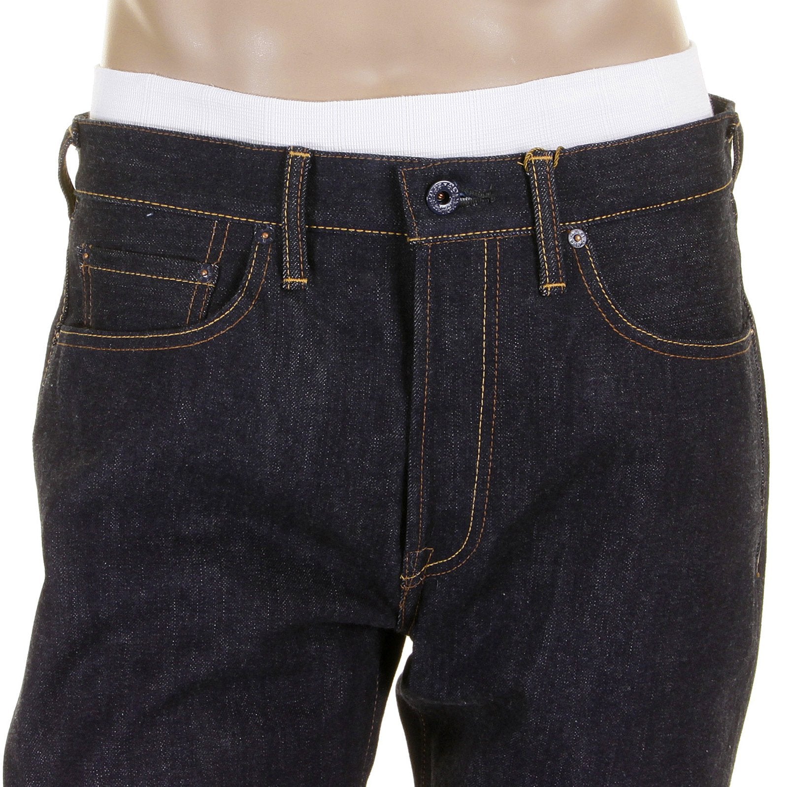 RMC SUPER EXCLUSIVE 1001 SLIM HANDMADE 15.5OZ DARK INDIGO RED LINE SELVEDGE RAW DENIM JEANS REDM2020