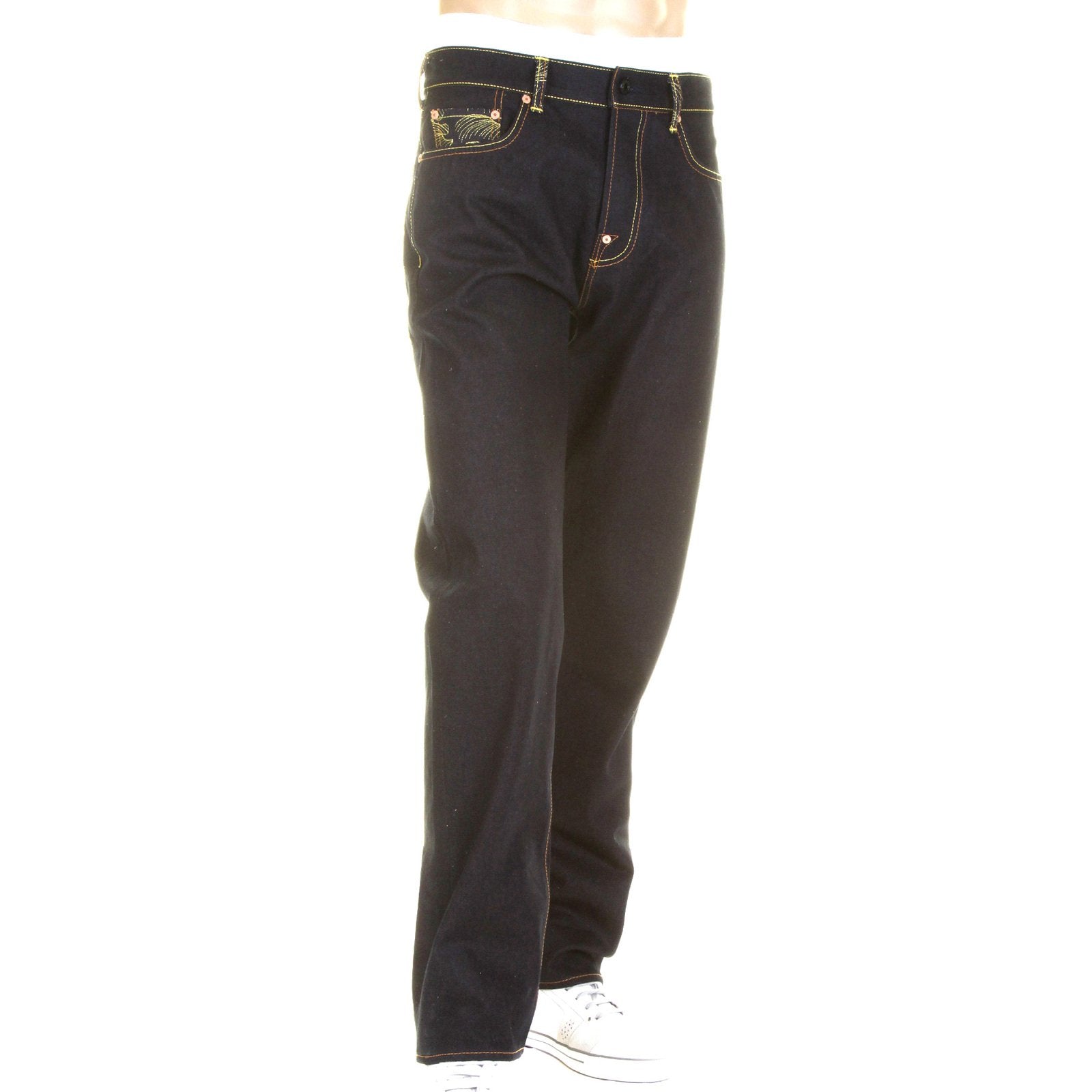 RMC MARTIN KSOHOH 1001 SLIMMER CUT DARK INDIGO JAPANESE KAMON RAW DRY SELVEDGE DENIM JEANS REDM0242