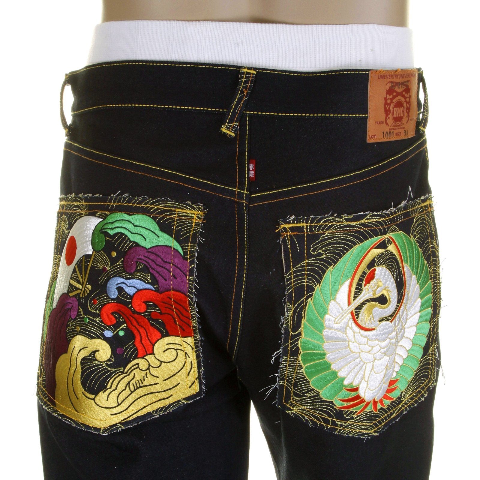 RMC MARTIN KSOHOH 1001 SLIMMER CUT DARK INDIGO JAPANESE KAMON RAW DRY SELVEDGE DENIM JEANS REDM0242