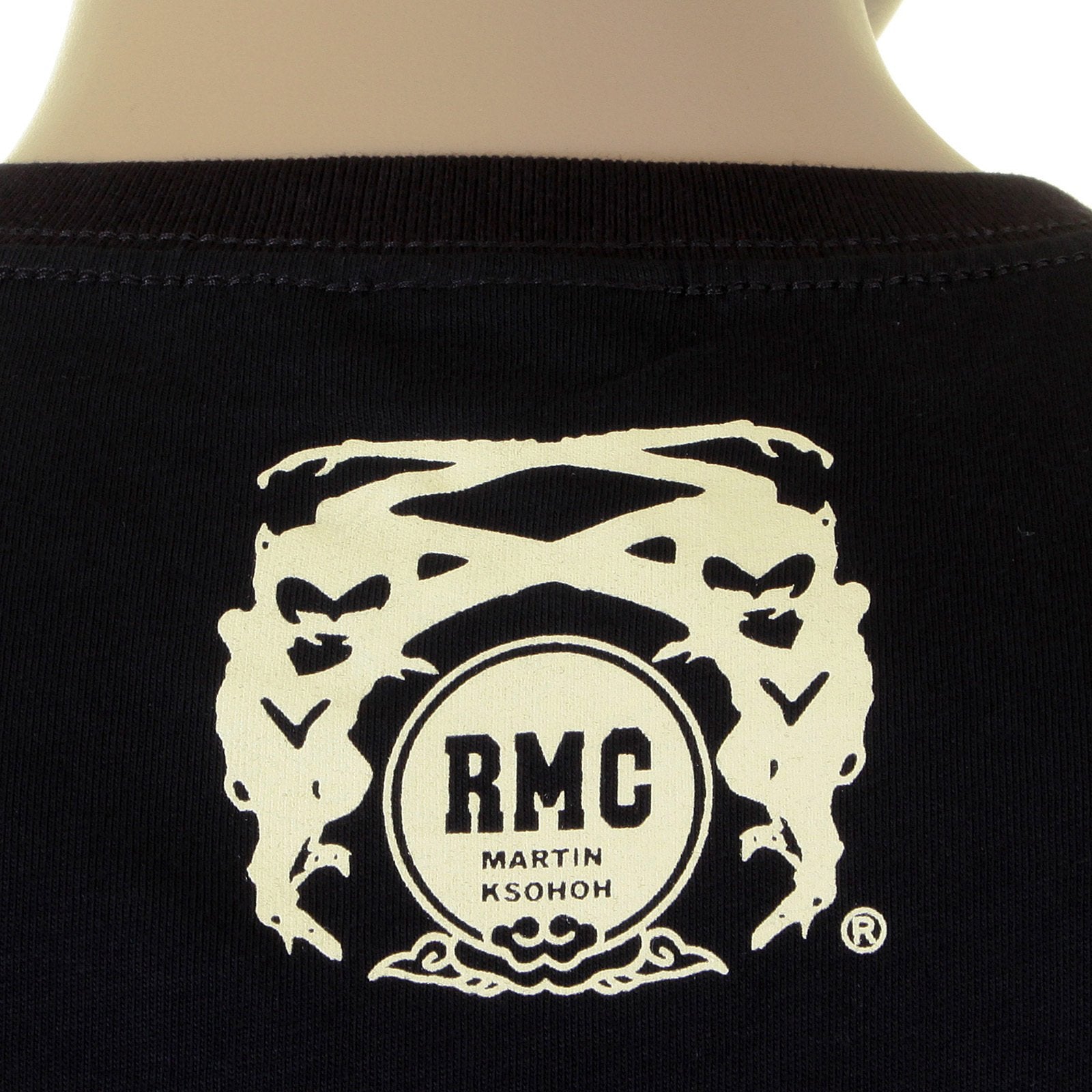 RMC JEANS SHORT SLEEVE REGULAR FIT CREWNECK CAMEL CIGARETTE PACKET PRINTED T-SHIRT IN BLACK REDM1163