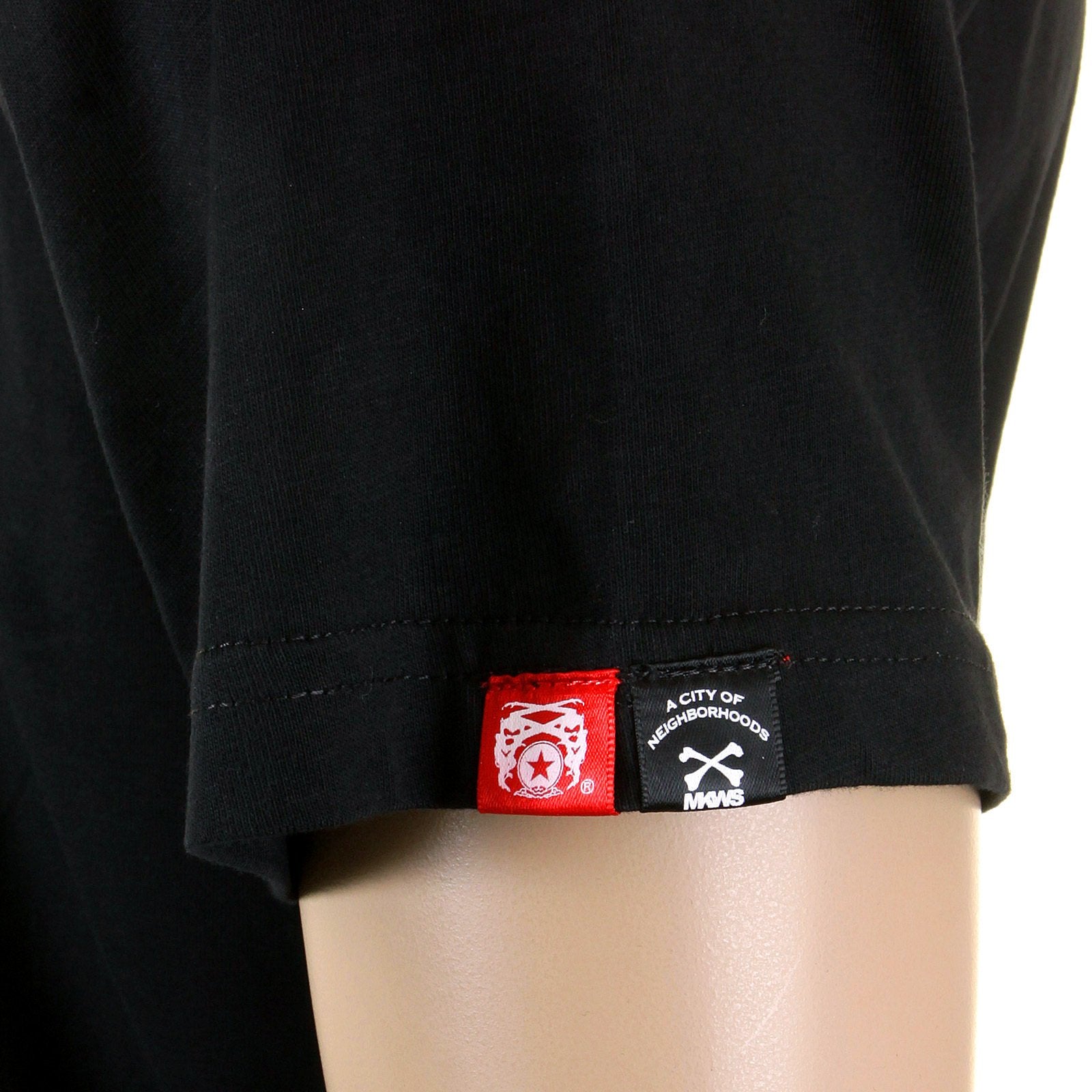 RMC JEANS BLACK REGULAR FIT SHORT SLEEVED CREWNECK T-SHIRT WITH GOLD FOIL COWBOY RODEO PRINT REDM2089