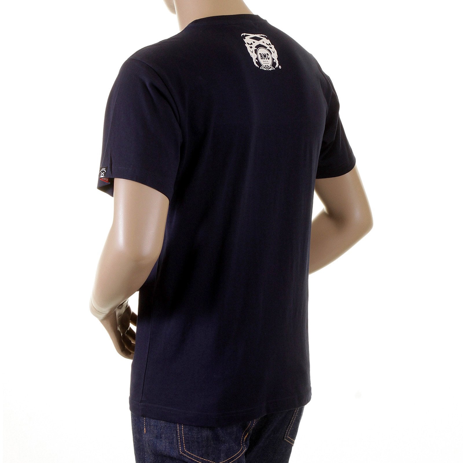 RMC MARTIN KSOHOH MENS NAVY SHORT SLEEVE RQT1049 COTTON REGULAR FIT VINTAGE CREWNECK T-SHIRT REDM2096