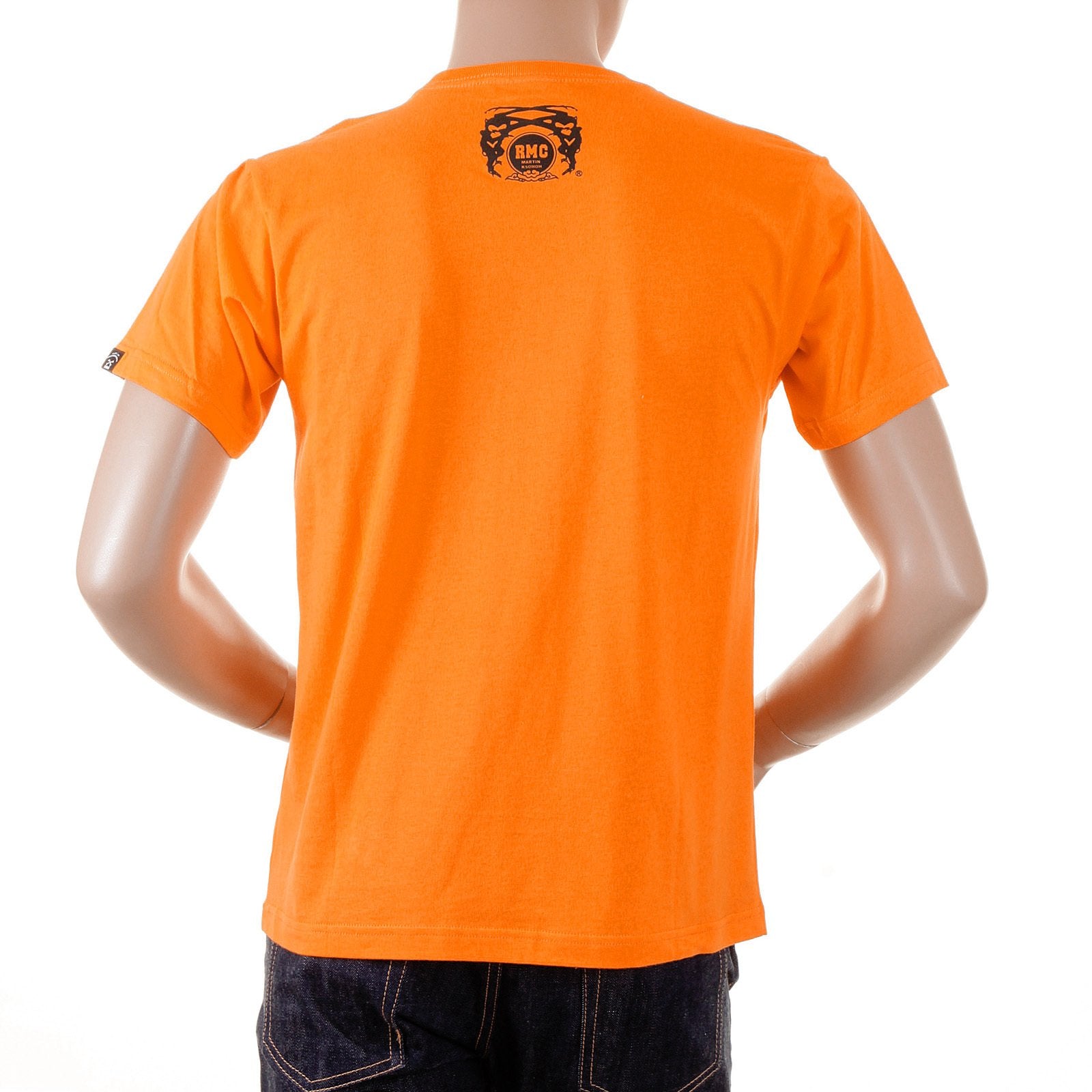 RMC MARTIN KSOHOH REGULAR FIT SHORT SLEEVE ORANGE CREW NECK ROCK AND ROLL SKULL PRINTED T-SHIRT REDM2093