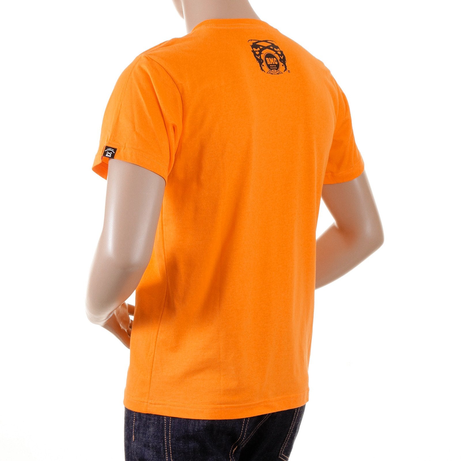 RMC MARTIN KSOHOH REGULAR FIT SHORT SLEEVE ORANGE CREW NECK ROCK AND ROLL SKULL PRINTED T-SHIRT REDM2093
