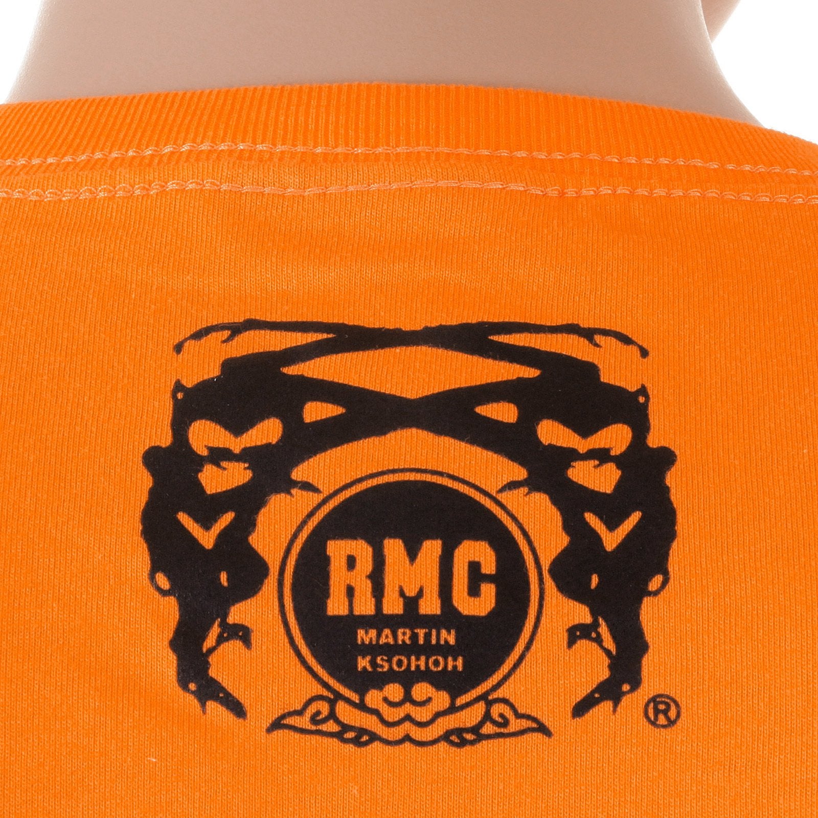 RMC MARTIN KSOHOH REGULAR FIT SHORT SLEEVE ORANGE CREW NECK ROCK AND ROLL SKULL PRINTED T-SHIRT REDM2093