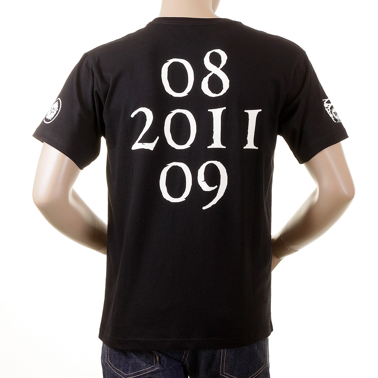 RMC MARTIN KSOHOH SHORT SLEEVE RQT1054 NYC WHITE SKULL REGULAR FIT CREW NECK PRINTED T-SHIRT IN BLACK REDM2126
