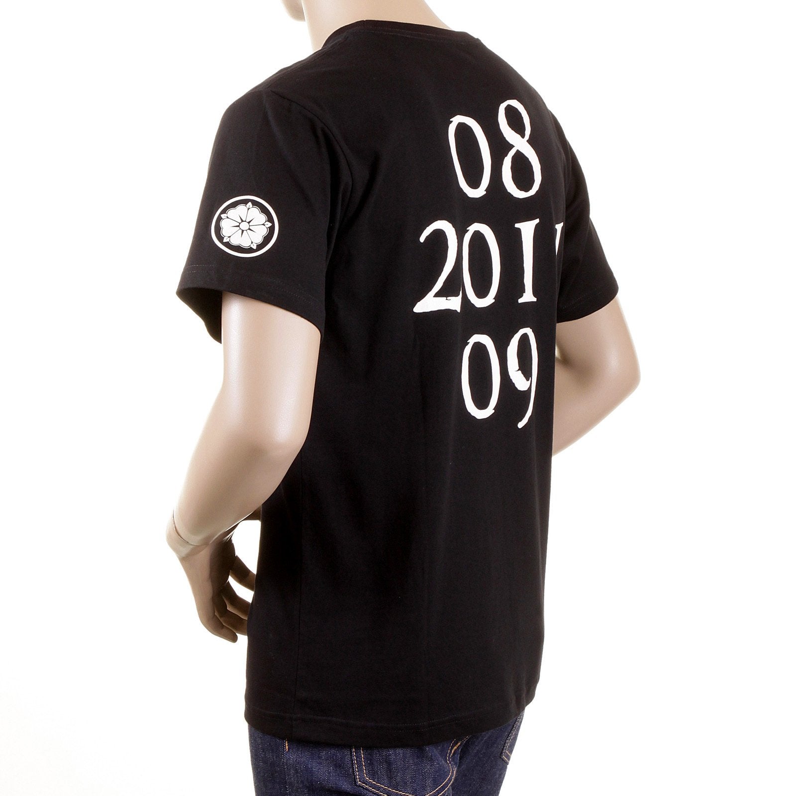RMC MARTIN KSOHOH SHORT SLEEVE RQT1054 NYC WHITE SKULL REGULAR FIT CREW NECK PRINTED T-SHIRT IN BLACK REDM2126