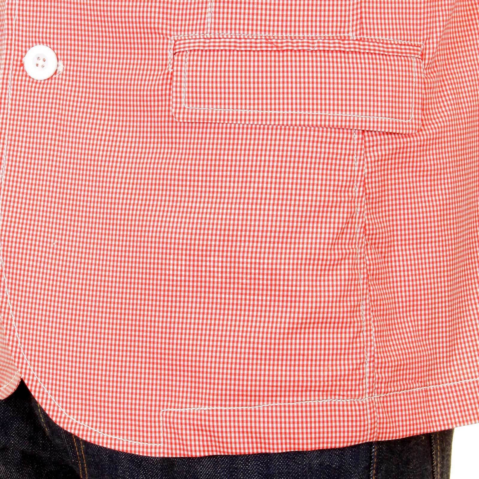 RMC MARTIN KSOHOH MKWS SLIMMER FIT WHITE AND RED CHECKED 100% COTTON LIGHTWEIGHT JACKET FOR MEN REDM2288