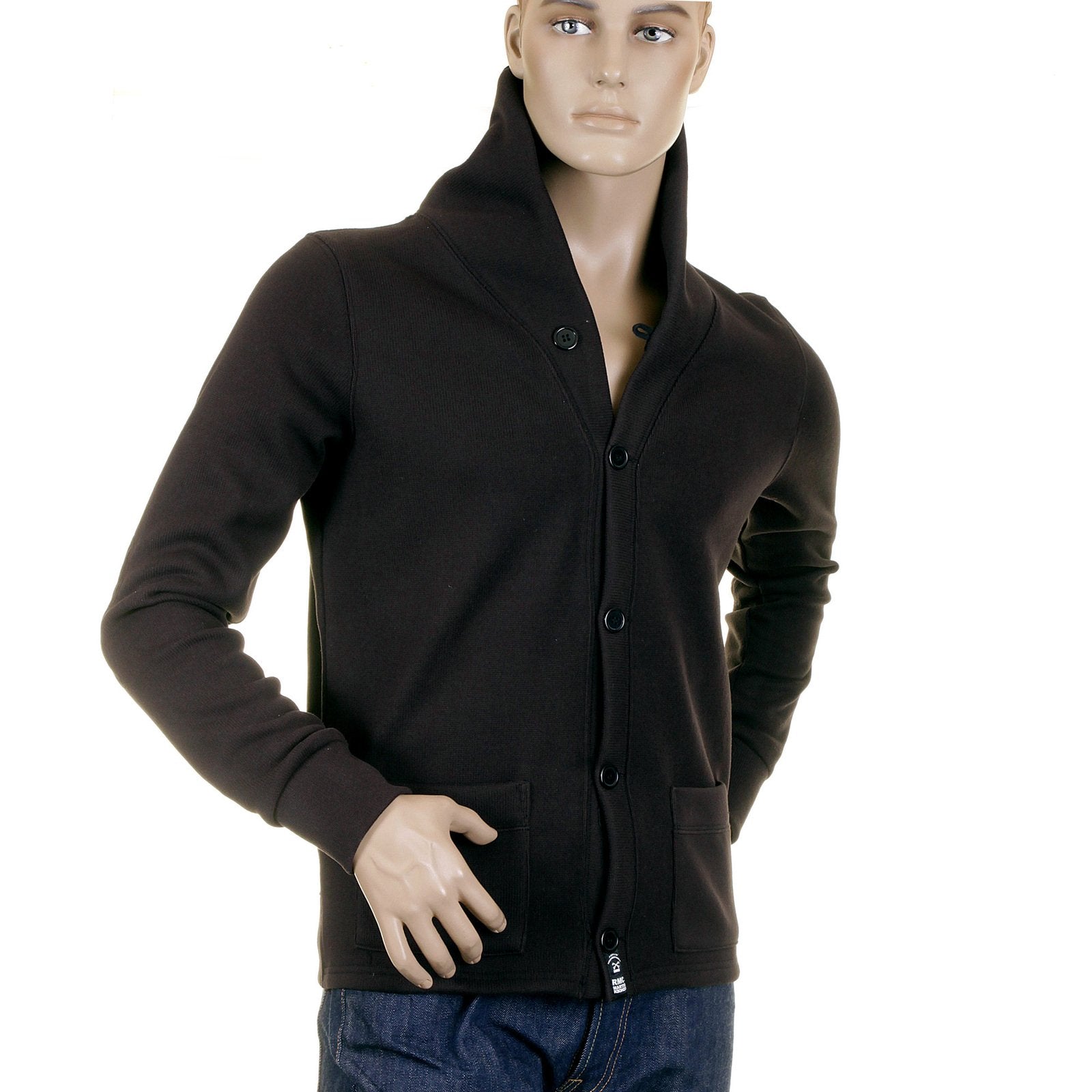 RMC MARTIN KSOHOH MKWS SHAWL COLLARED REGULAR FIT BUTTON UP MENS HEAVY GAUGE JACKET IN BLACK REDM2349