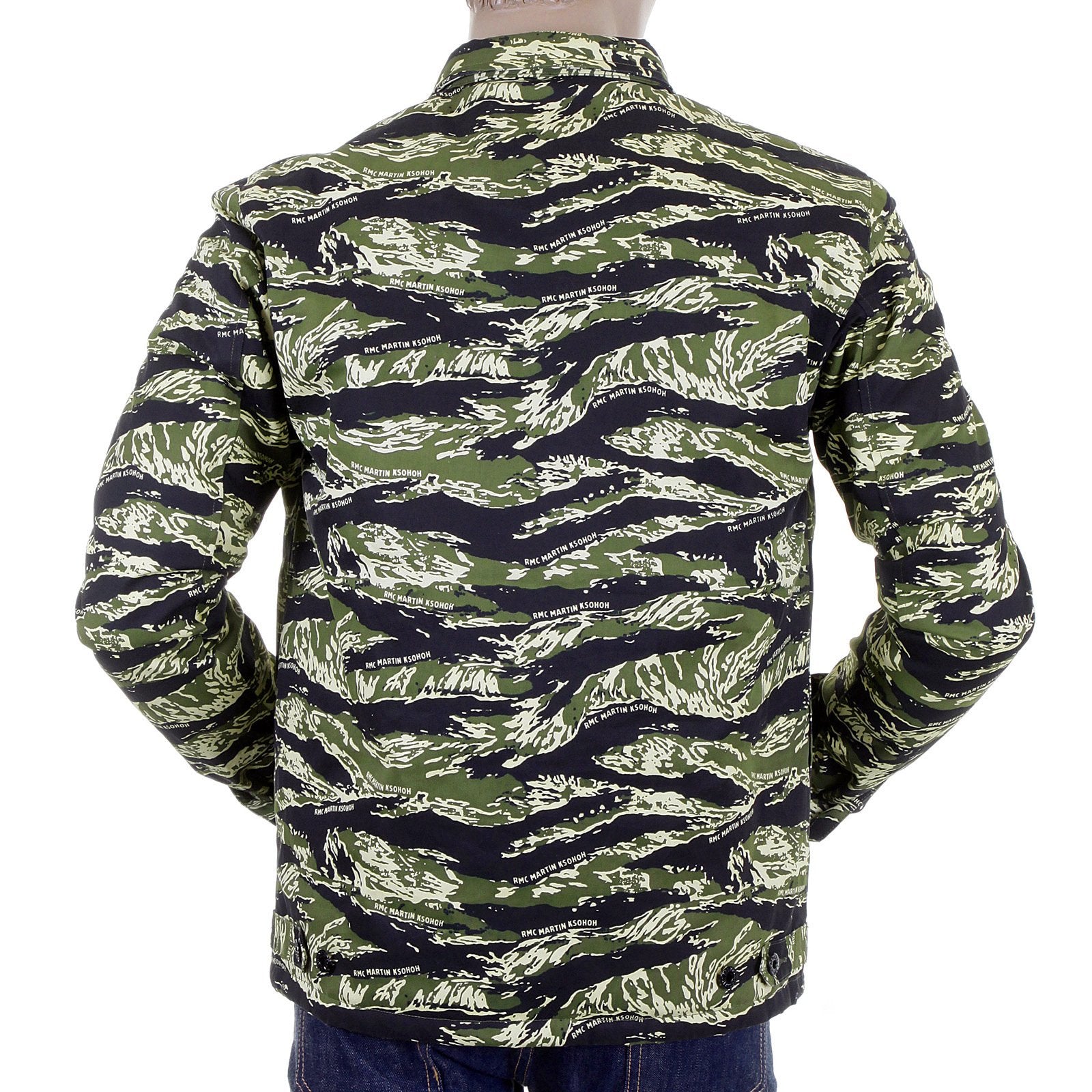 RMC MARTIN KSOHOH MENS TIGER CAMO GREEN ZIP UP REGULAR FIT FIELD JACKET REDM2358