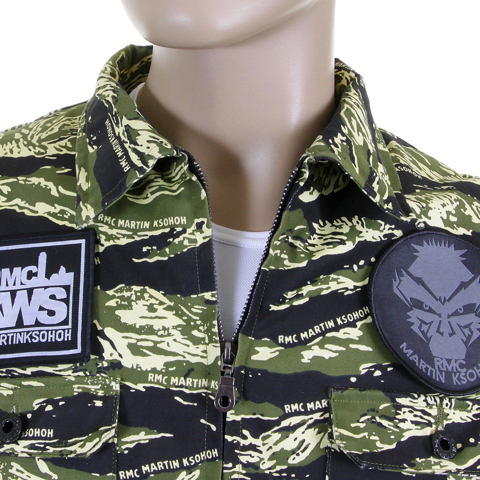 RMC MARTIN KSOHOH MENS TIGER CAMO GREEN ZIP UP REGULAR FIT FIELD JACKET REDM2358