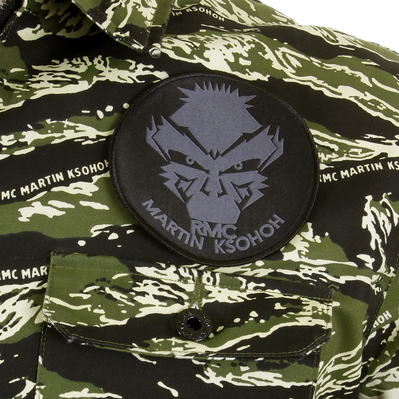 RMC MARTIN KSOHOH MENS TIGER CAMO GREEN ZIP UP REGULAR FIT FIELD JACKET REDM2358