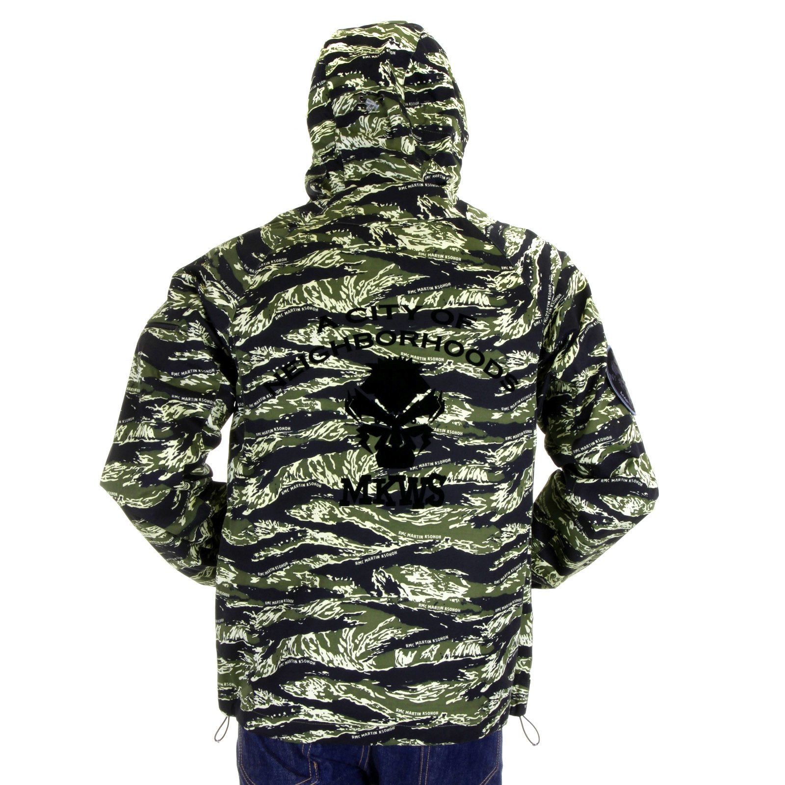 RMC MARTIN KSOHOH MENS REGULAR FIT ZIP UP TIGER CAMO GREEN HOODED WINDBREAKER JACKET REDM2302